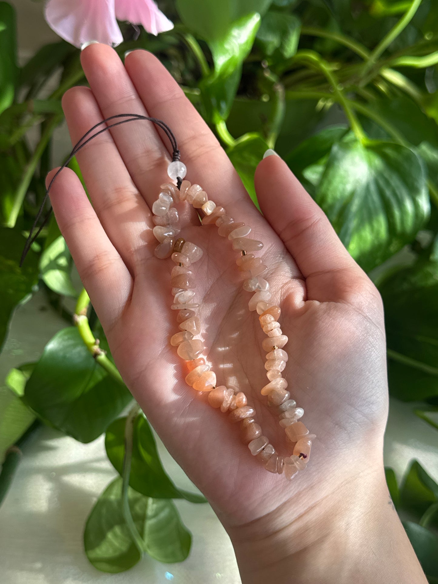 Peach Moonstone Phone Charm