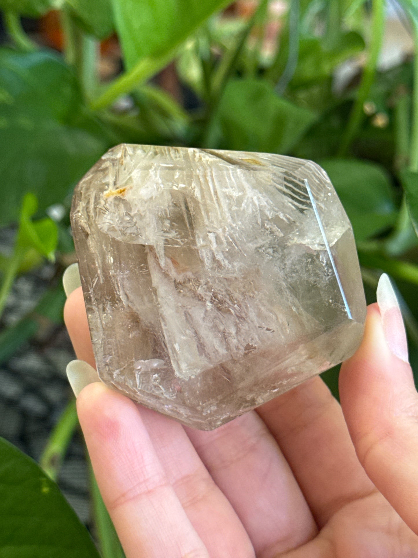 Feathered Phantom Garden Quartz Freeform