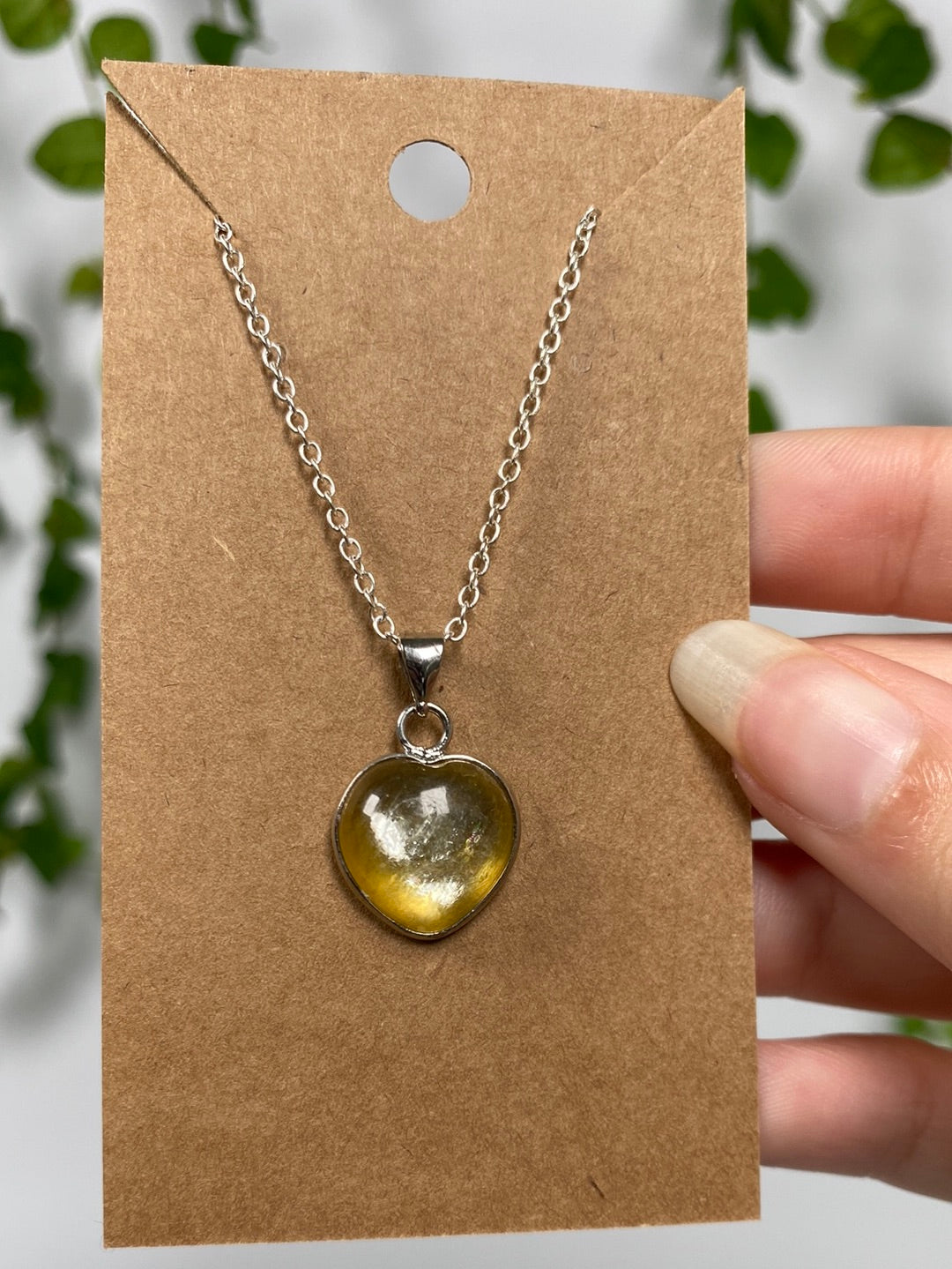 Gold Mica Heart Necklace