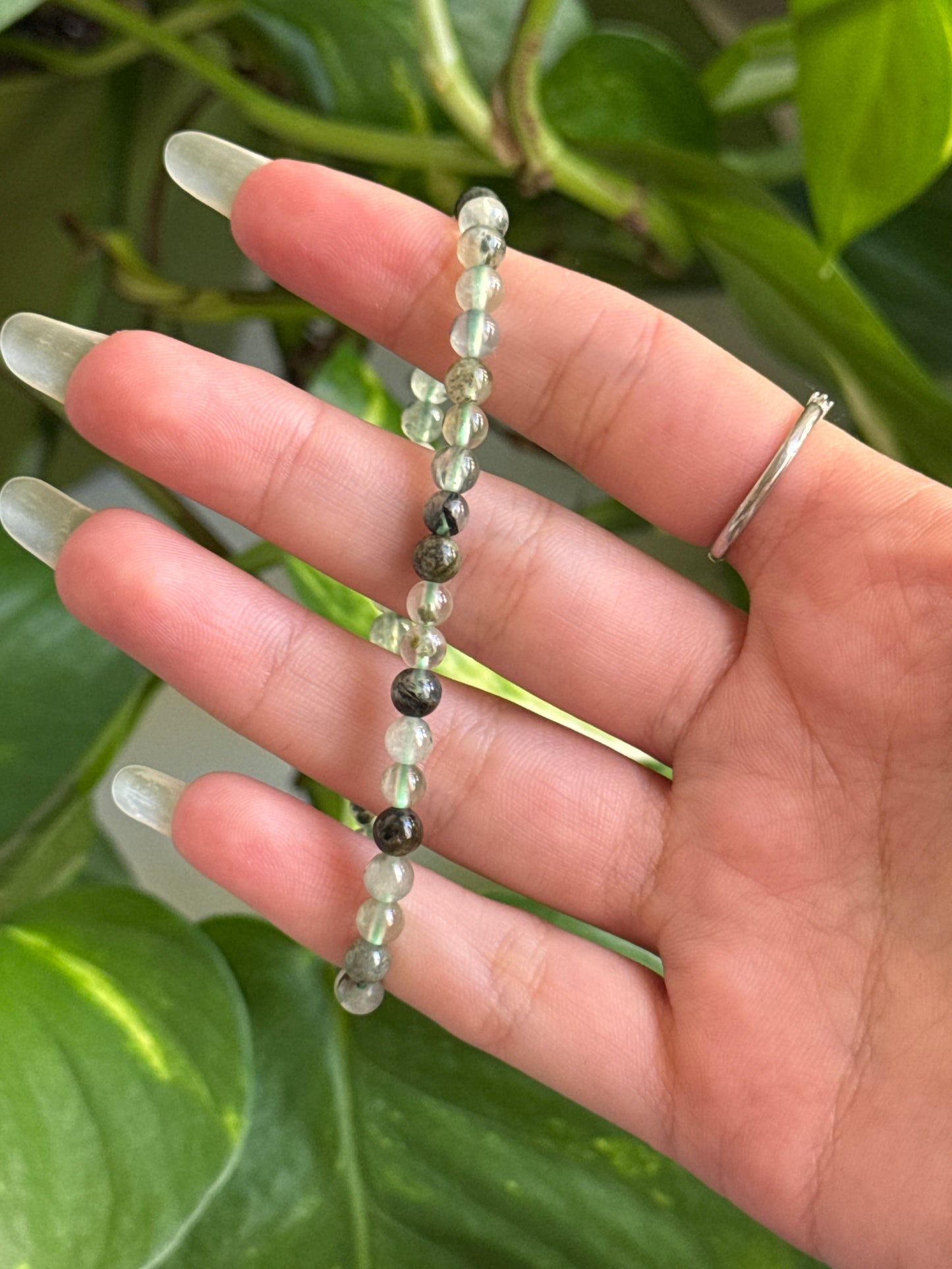 Prehnite Dainty Bracelet