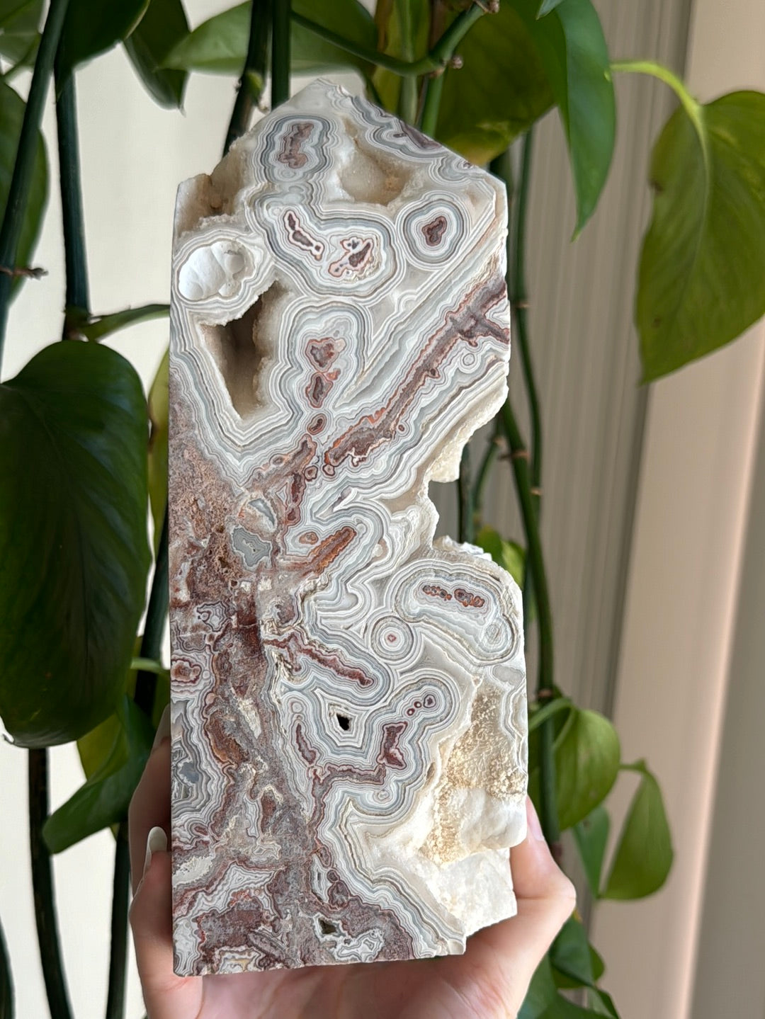 8” 4.5 lb XL Mexican Crazy Lace Druzy Tower