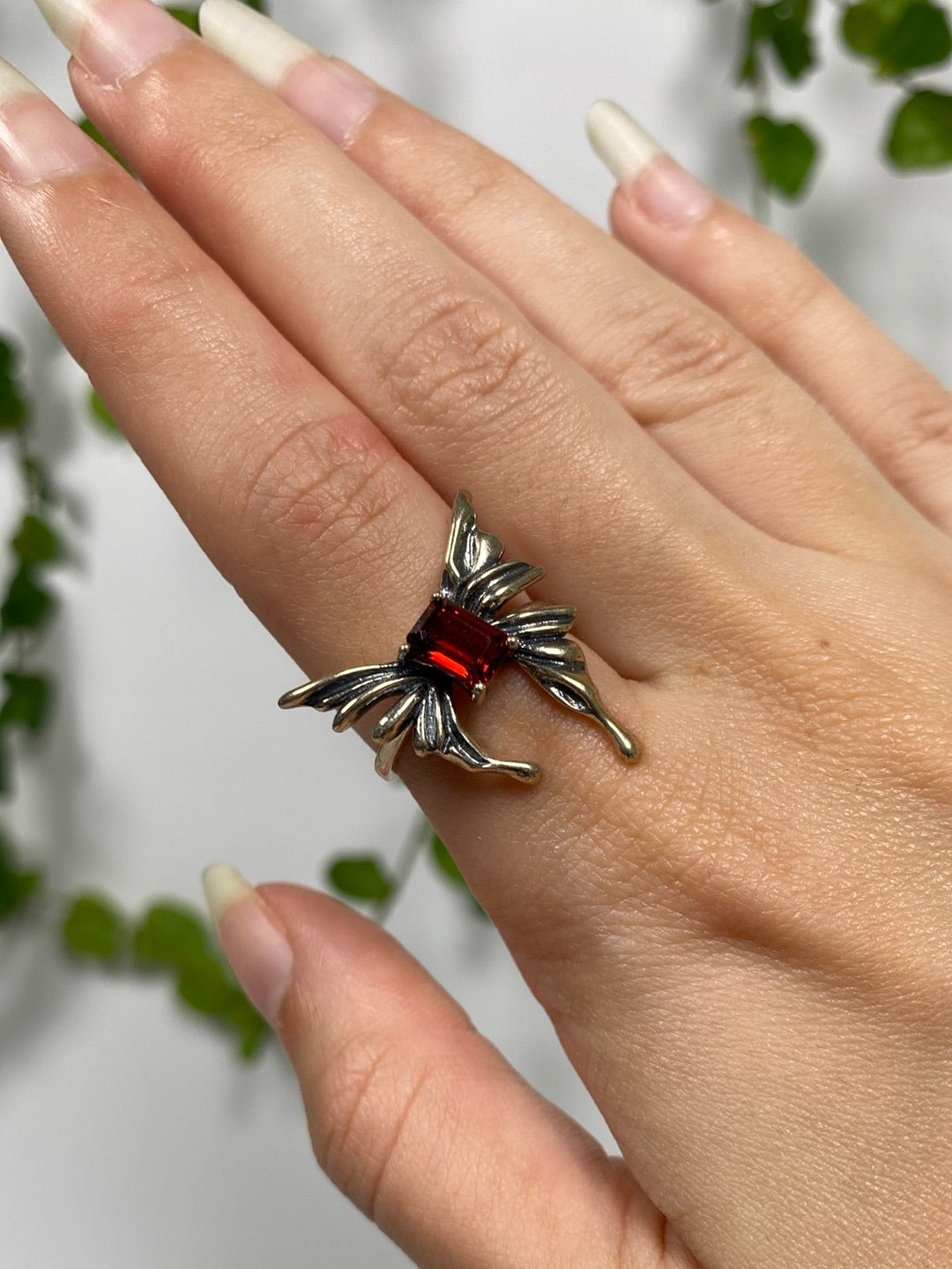 Garnet 925 Adjustable Ring
