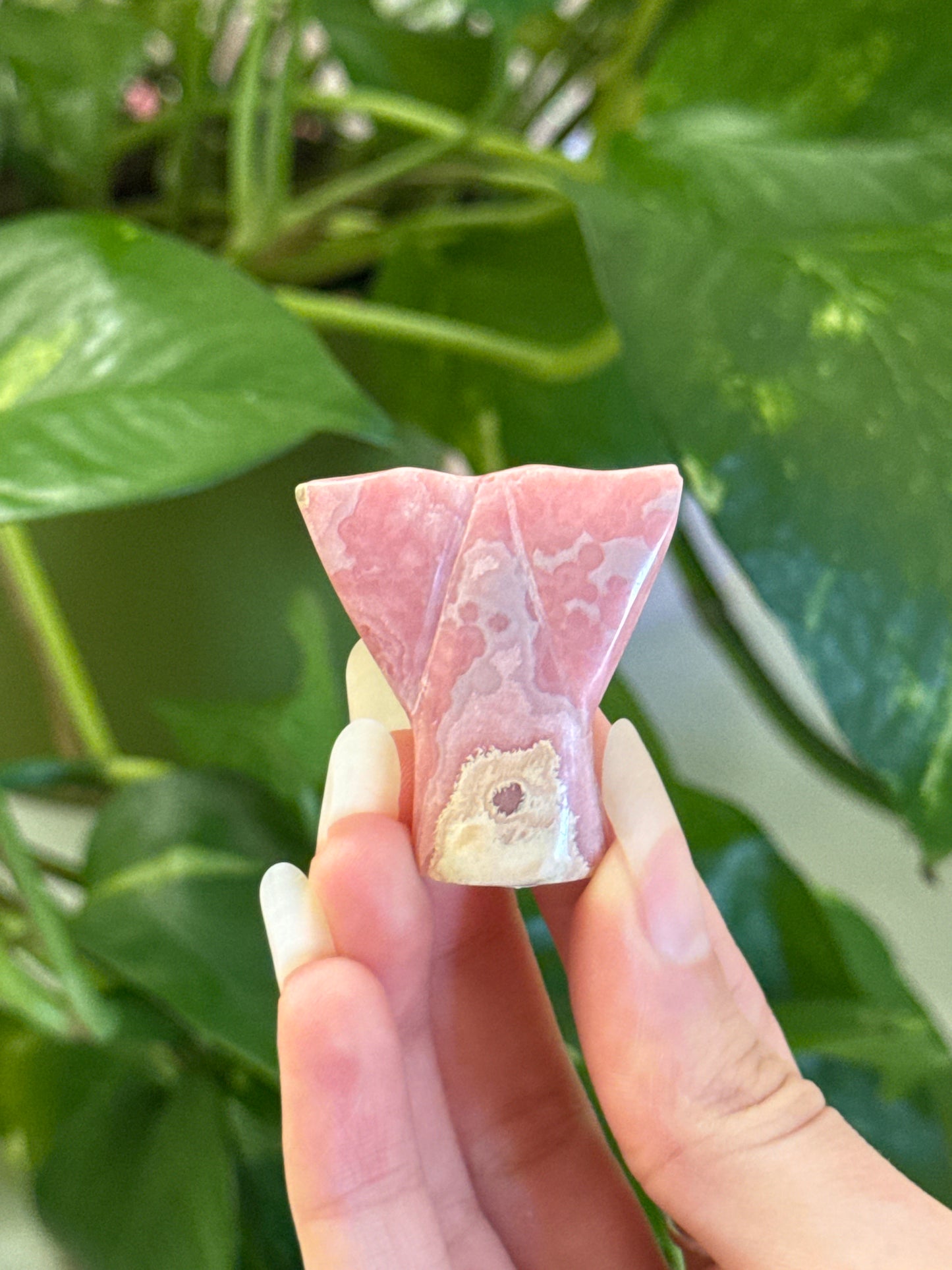 Rhodochrosite Mermaid Tail Carving