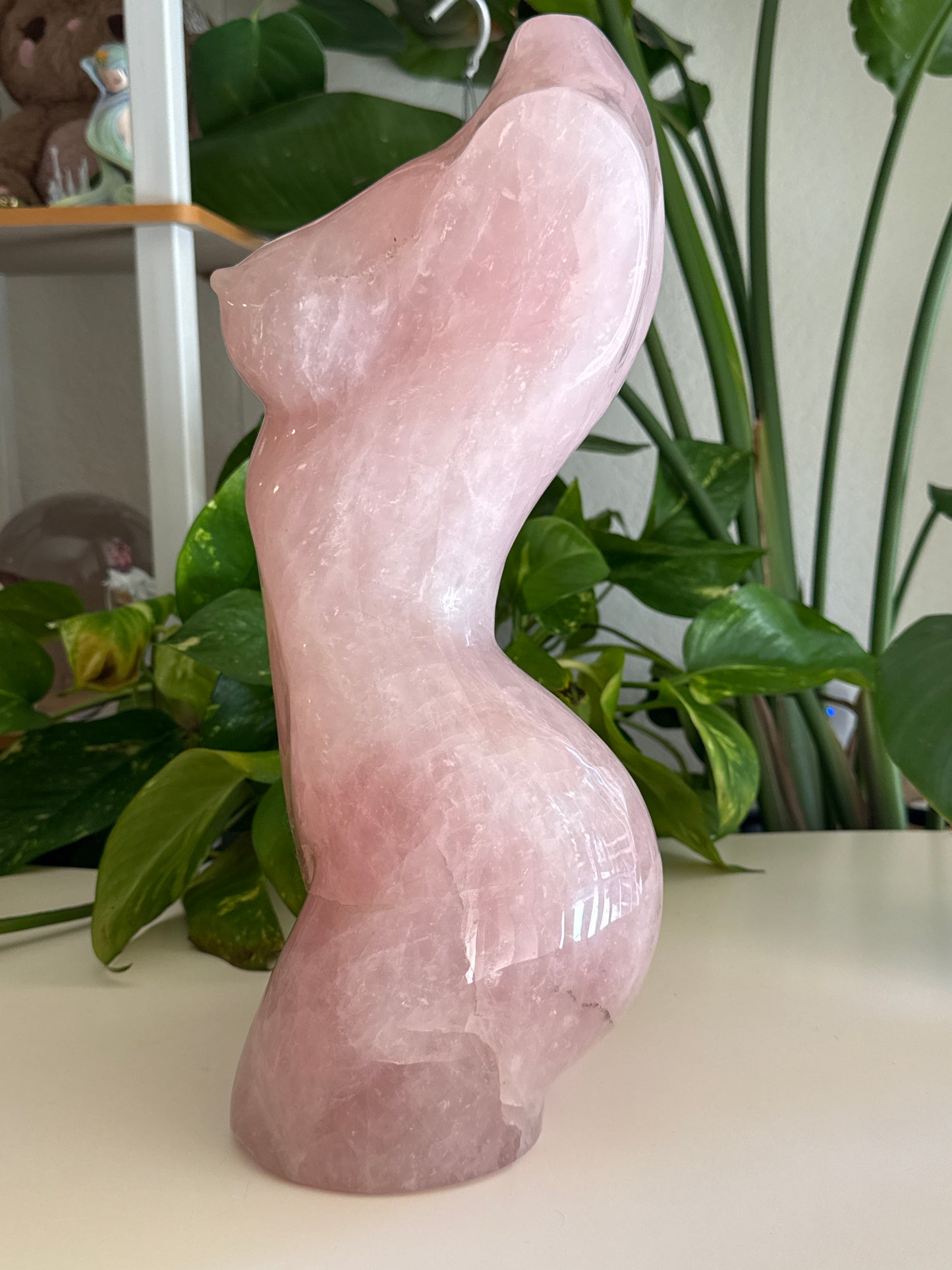 HUGE Statement 15.5” Rose Quartz Goddess Body