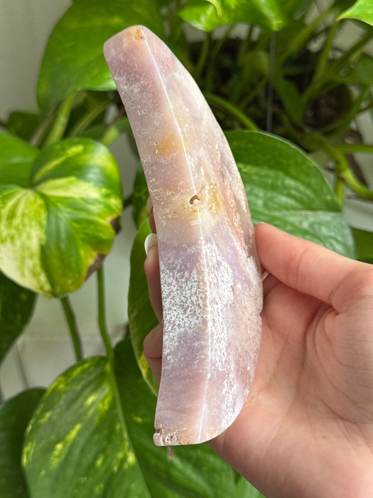 Pink Amethyst Crescent Moon