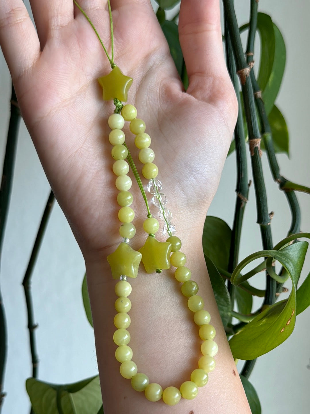 Lemon Chrysophase Star Hanging Charm