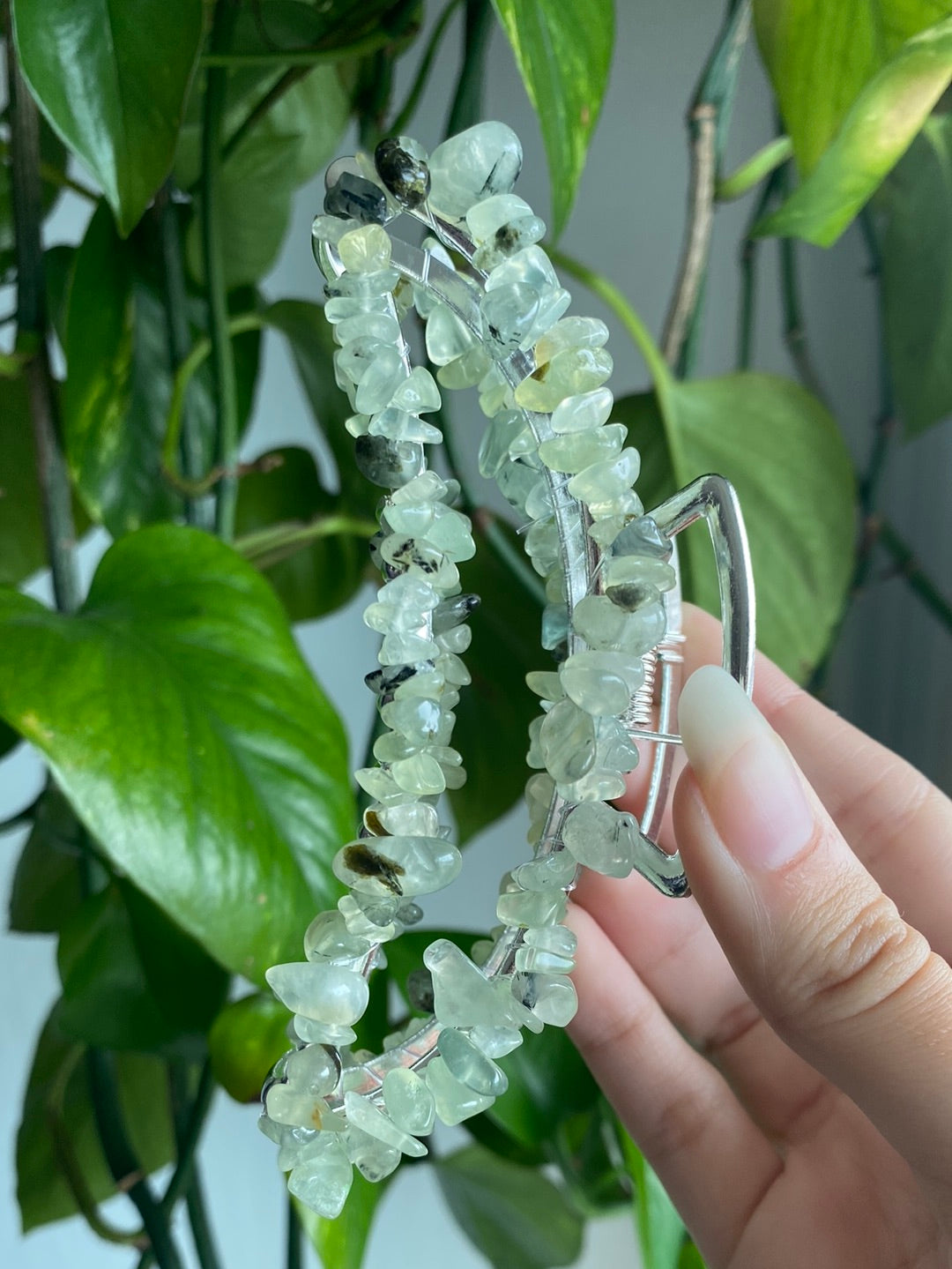 Prehnite Large Hair Clip