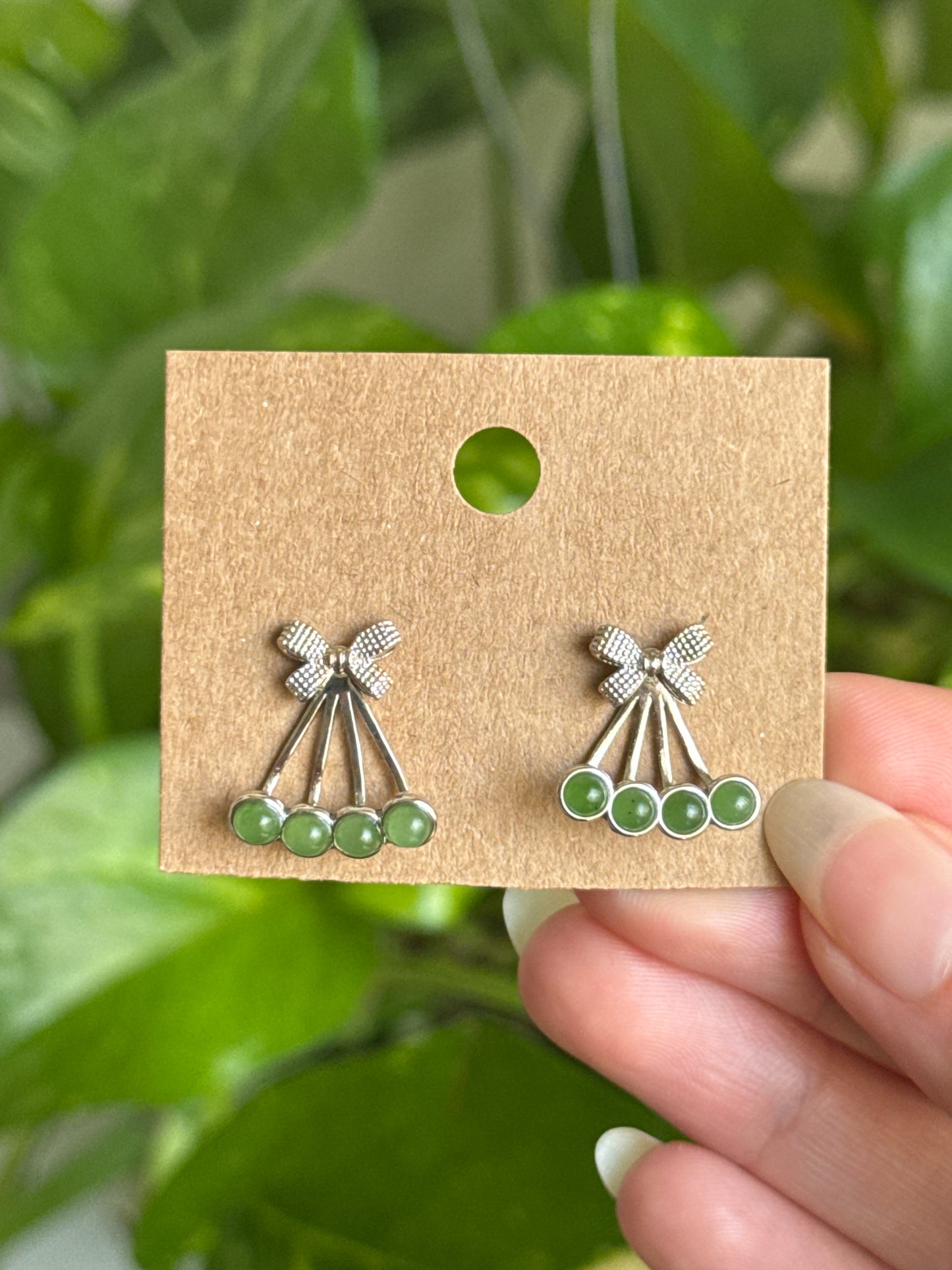 Green Aventurine Bow earrings