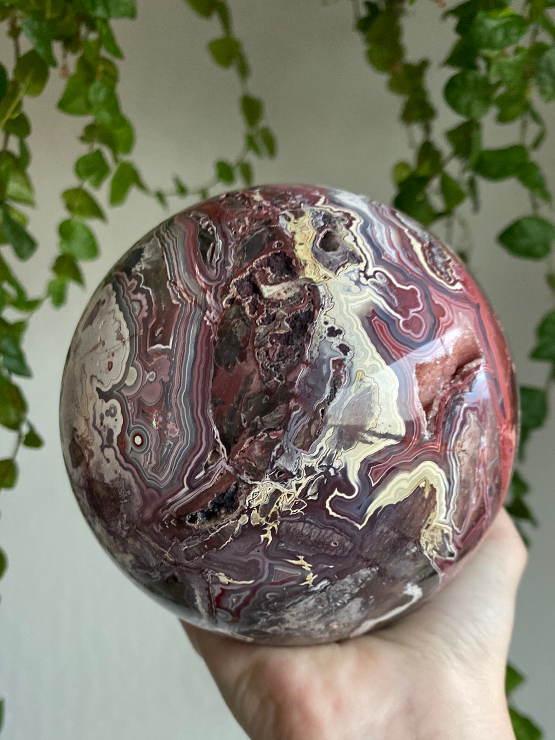 XL Mexican Orbicular Crazy Lace Agate Sphere (3lbs)