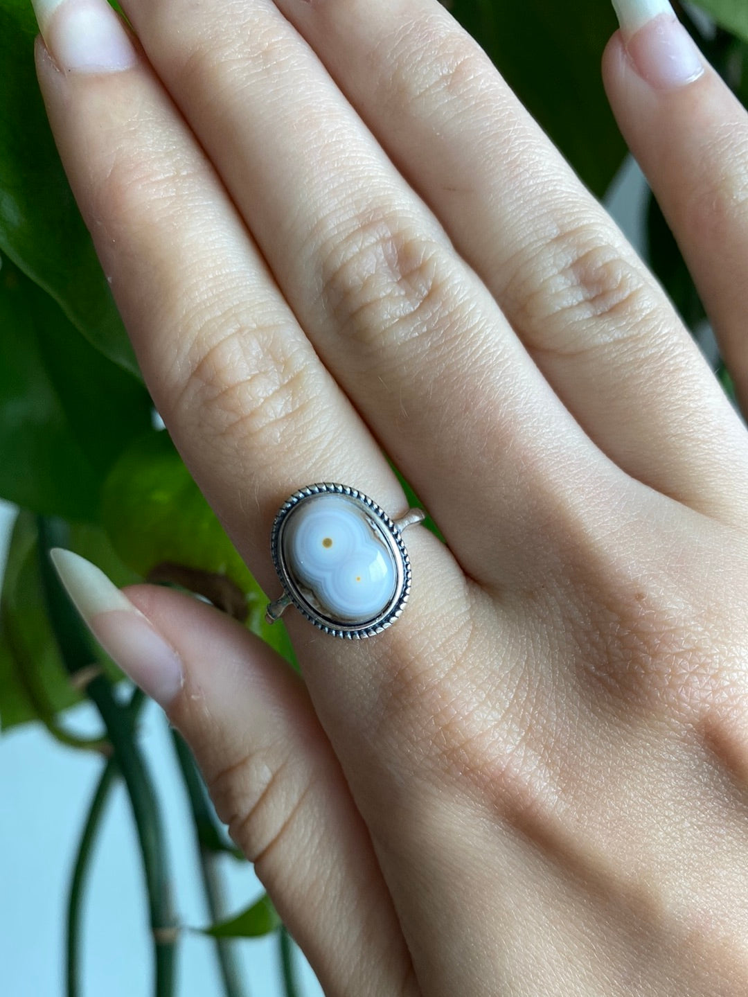 Orbicular Ocean Jasper 925 Silver Ajustable Ring C