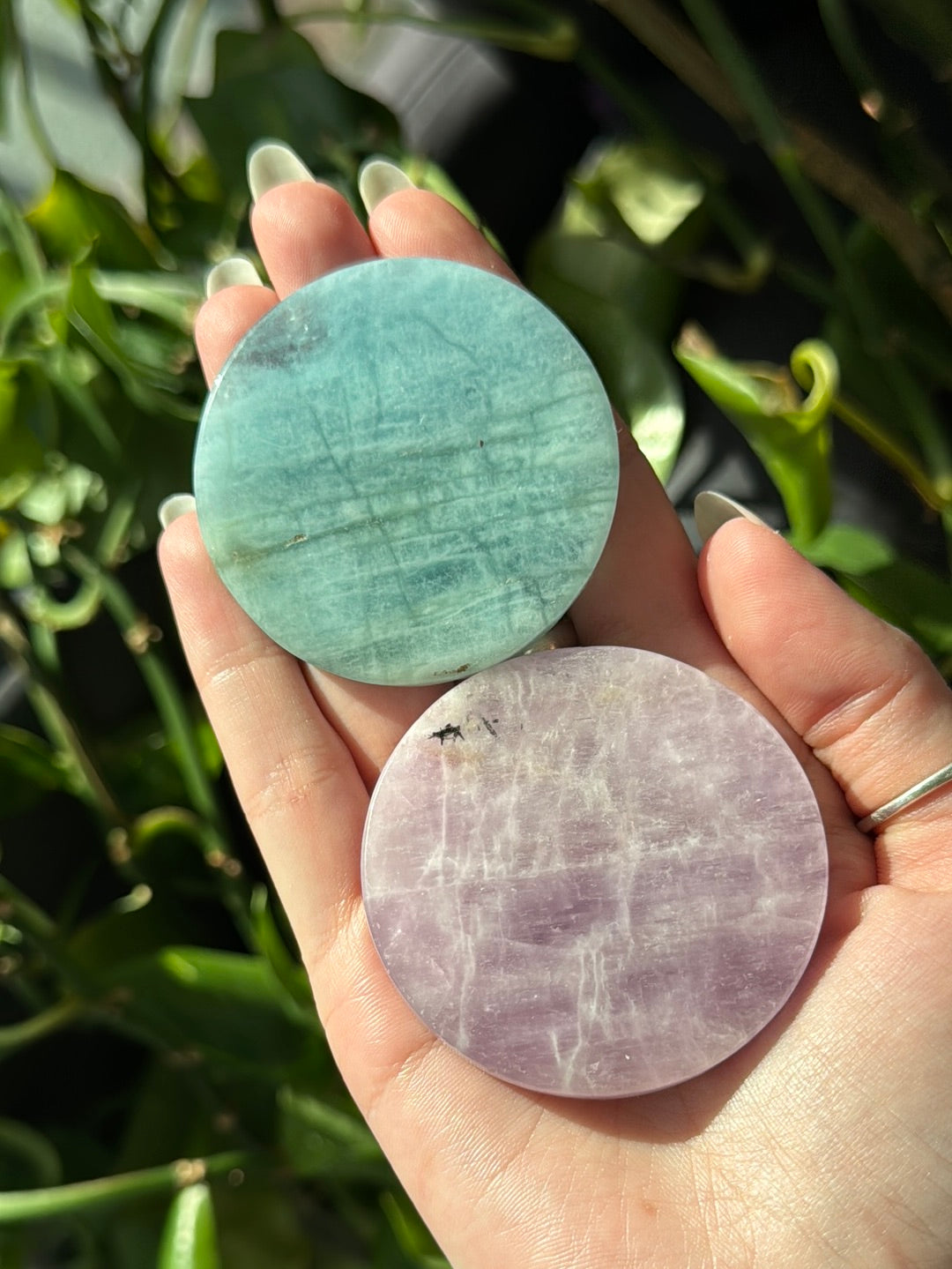 Aquamarine & Kunzite Disk
