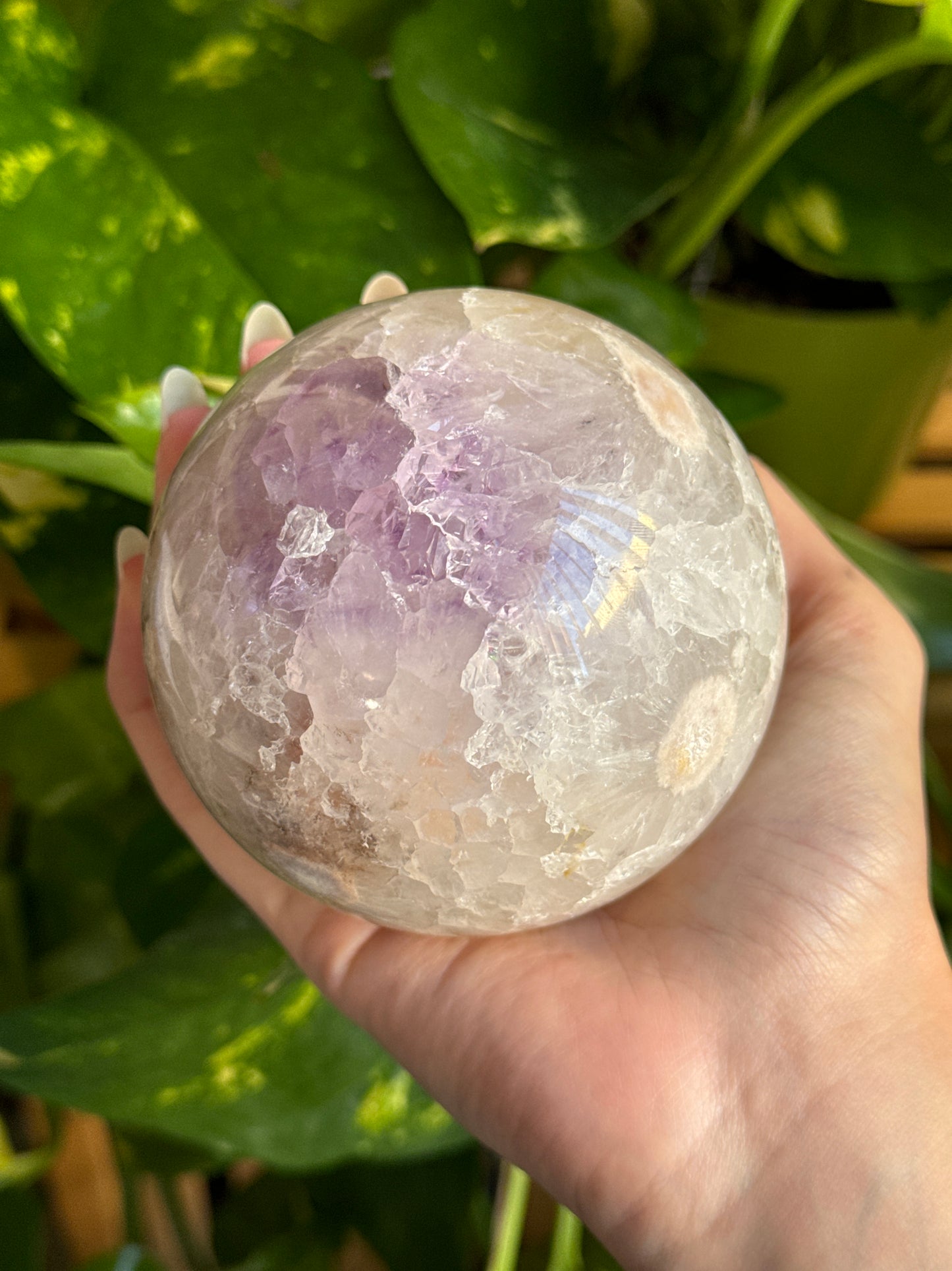 Pink Amethyst & Quartz & Amethyst Sphere 85mm