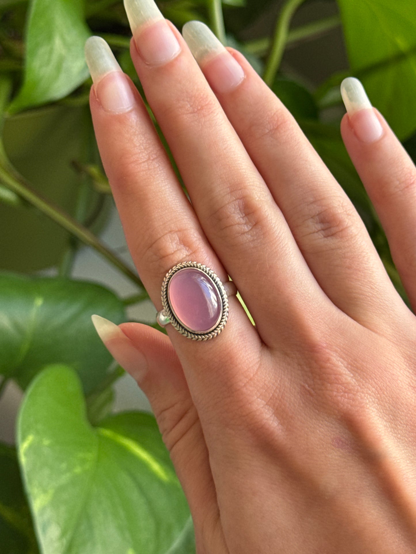Lavender Chalcedony Size 6 925 Sterling Silver Ring