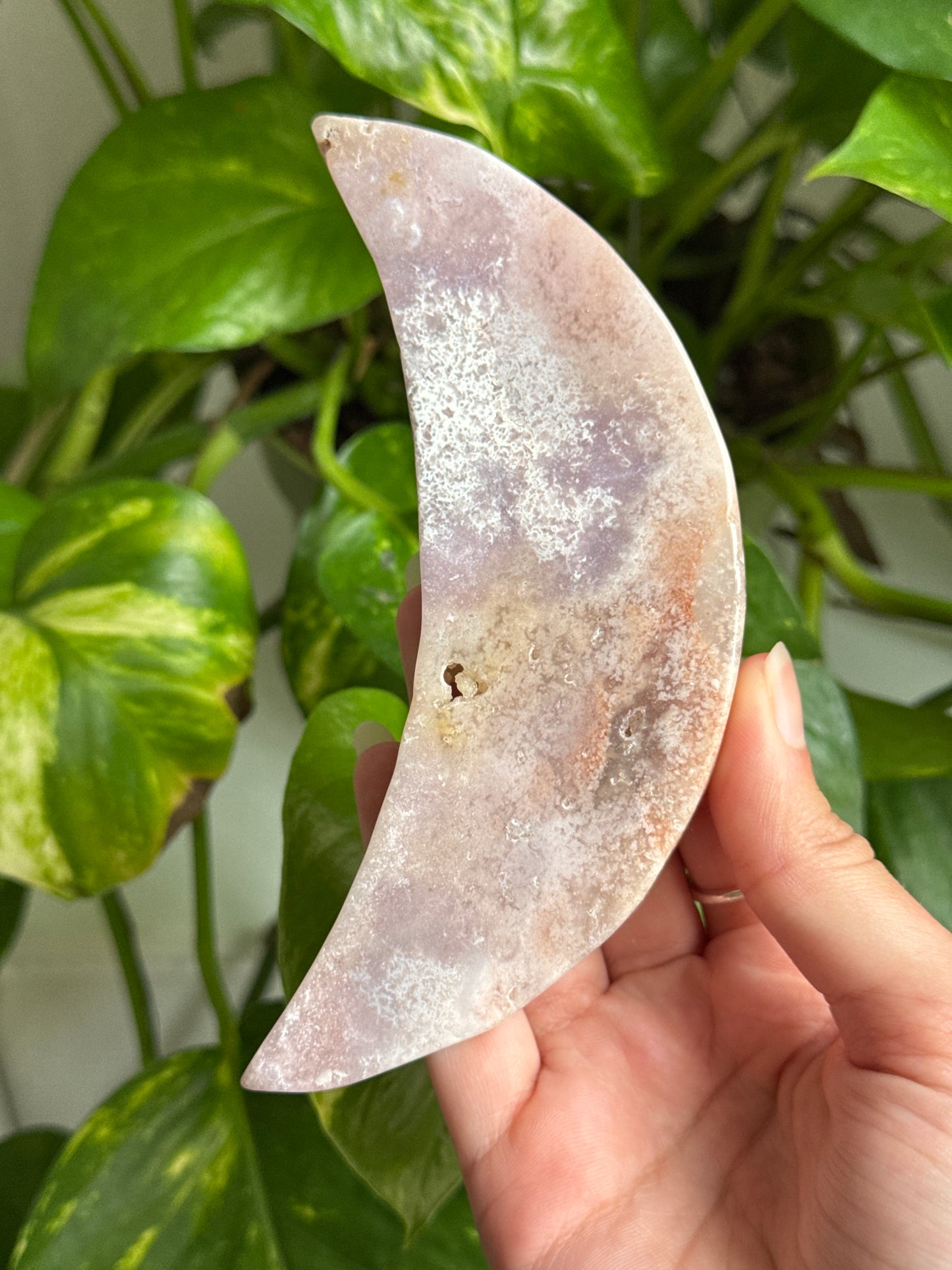 Pink Amethyst Crescent Moon
