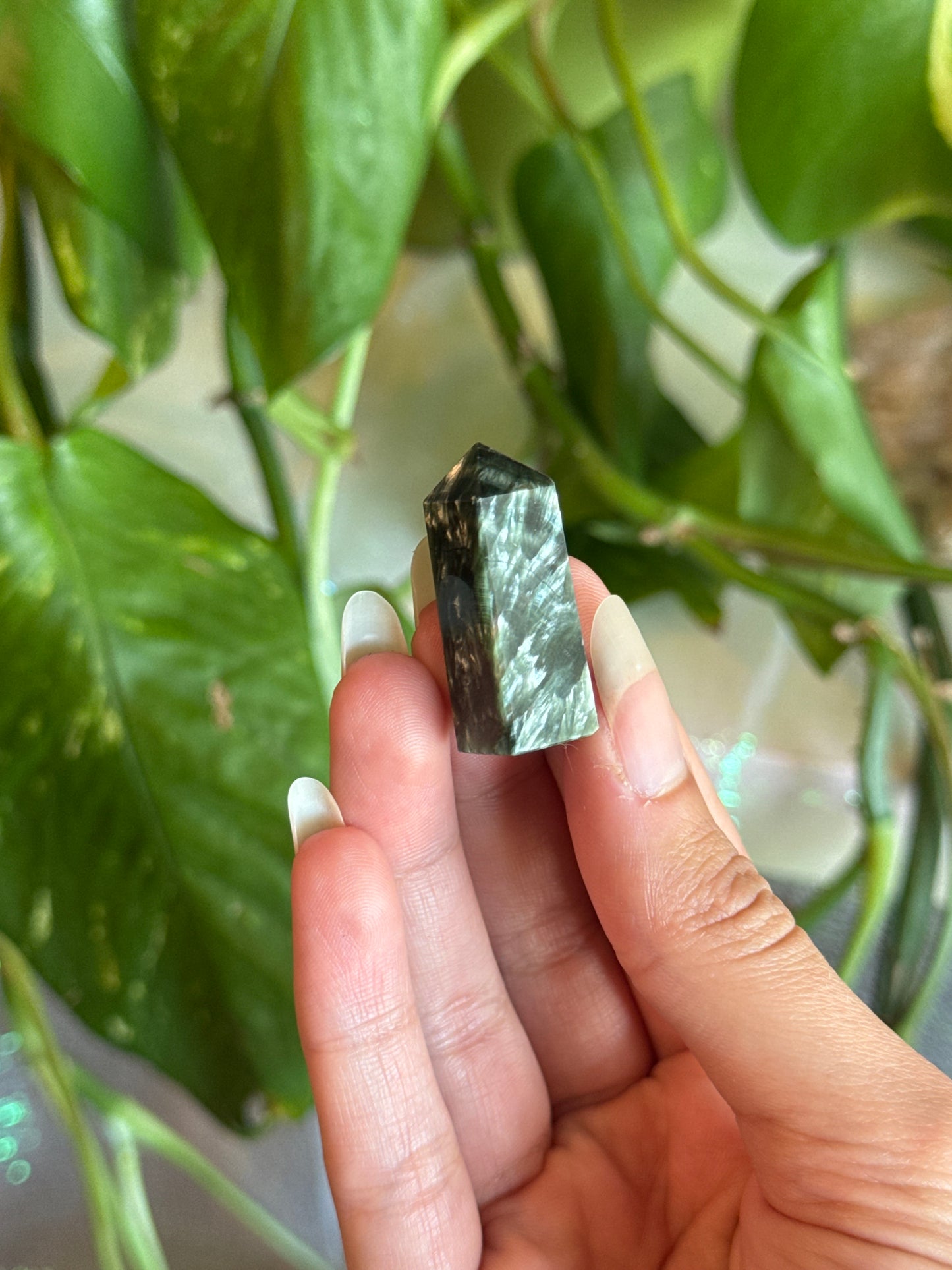 Seraphinite Mini Tower with Chatoyancy
