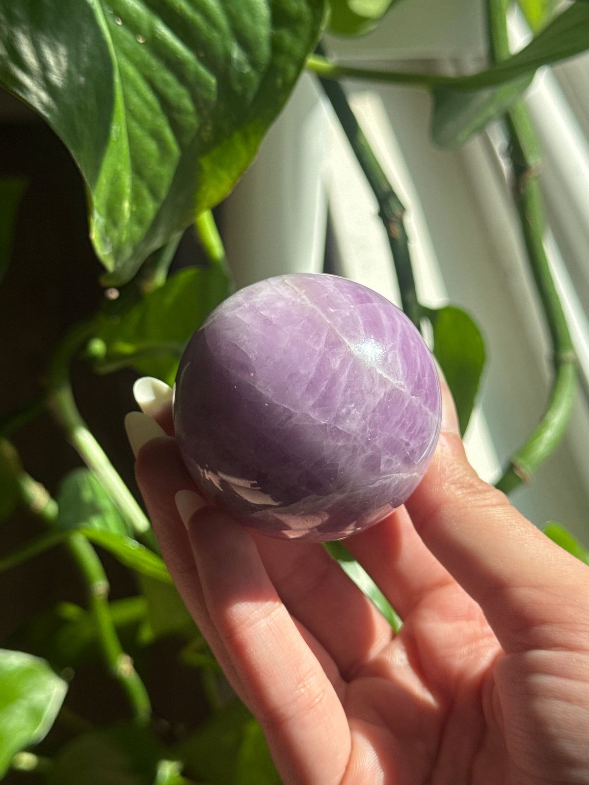 Kunzite Sphere with Cats Eye Sheen B