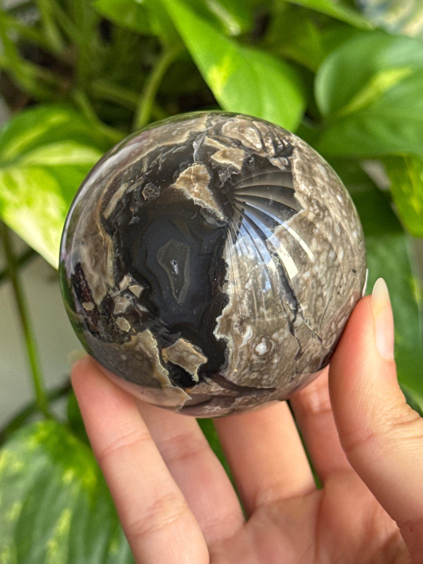 Volcano Agate Sphere B *UV Reative