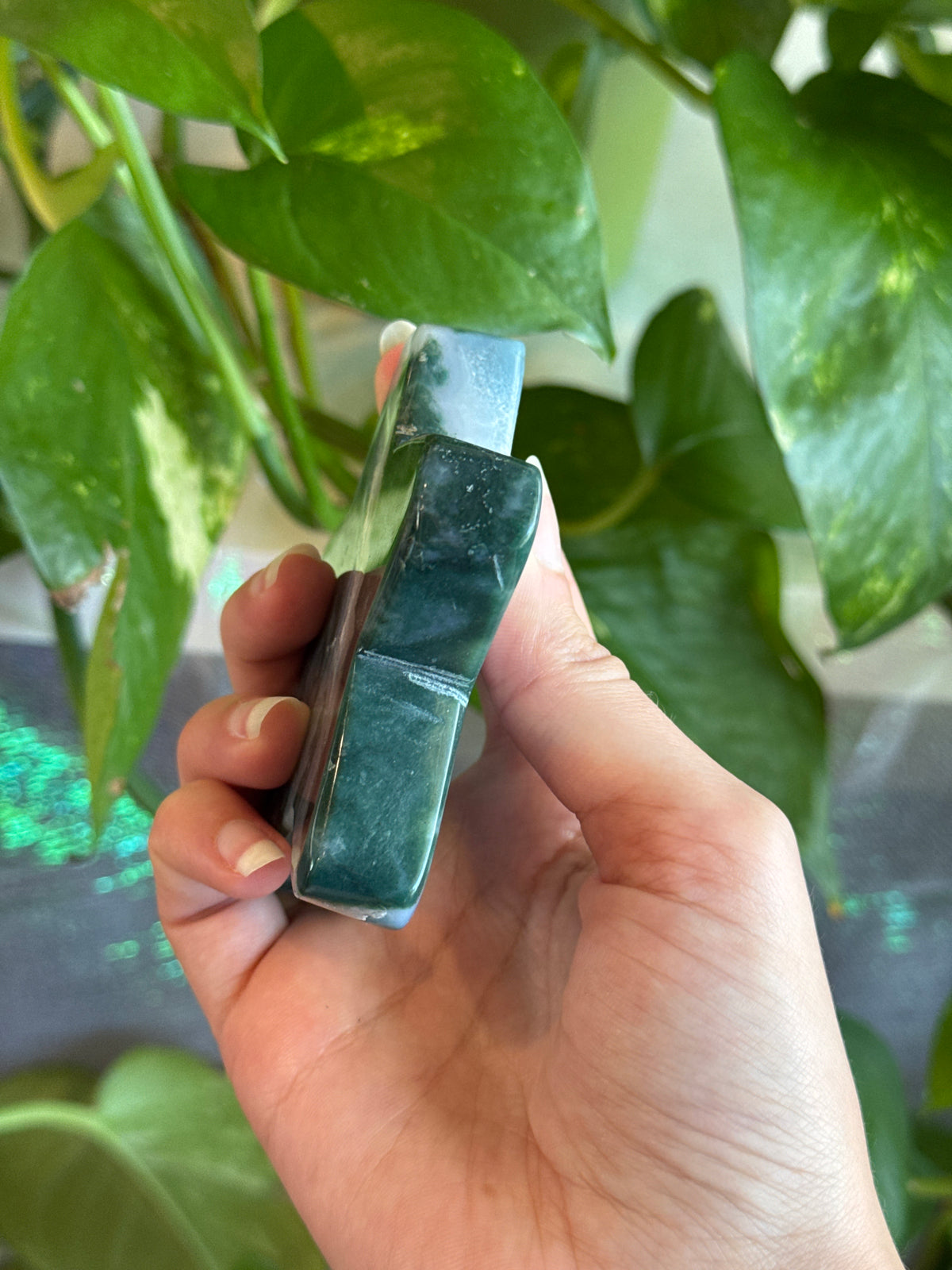 Gorgeous Moss Agate Star A