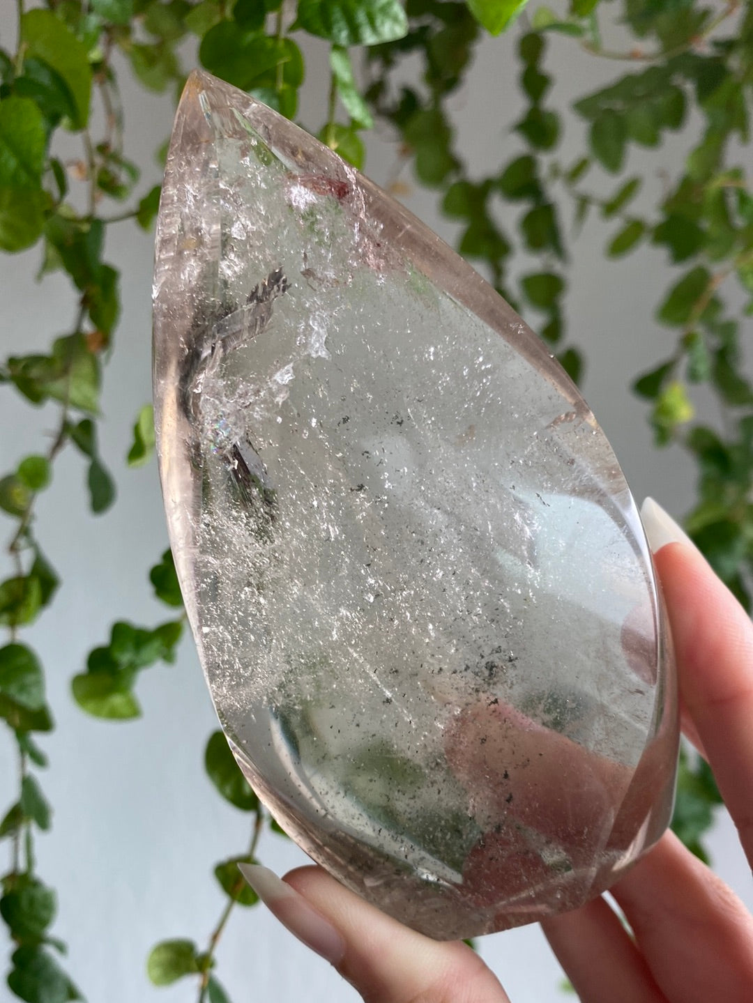 Large Smoky Quartz Flame With Rainbows