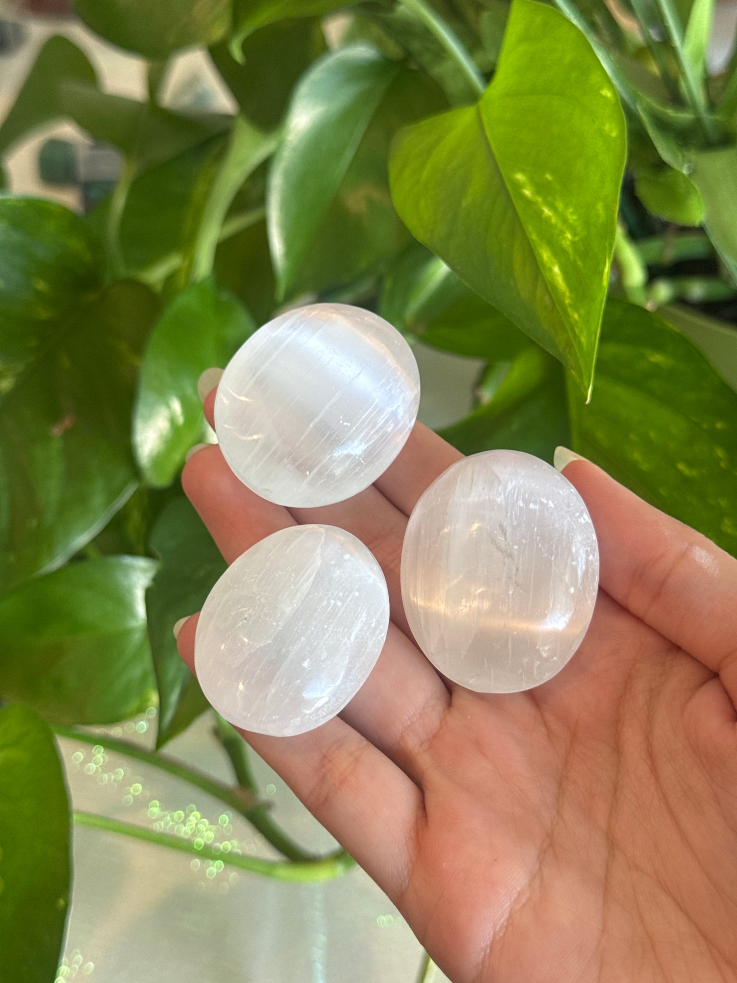 Selenite Palmstone