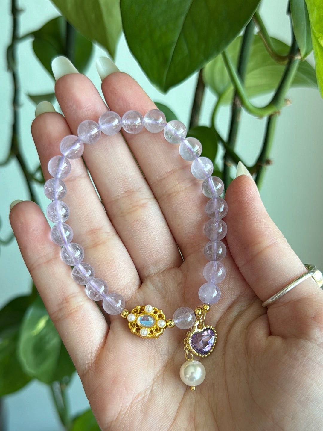 Lavender Amethyst Gold Bracelet