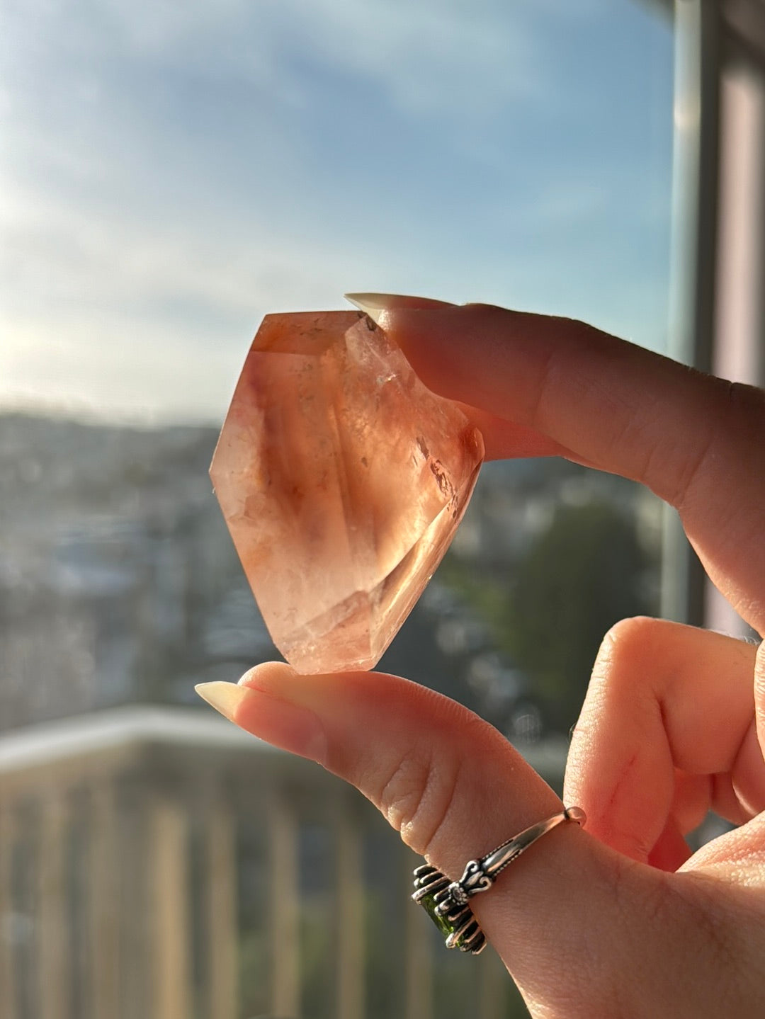 Clear Hematite Quartz Freeform