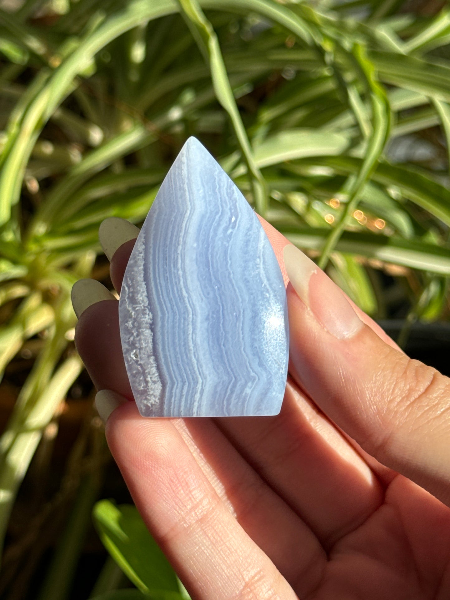 Blue Lace Agate Flames