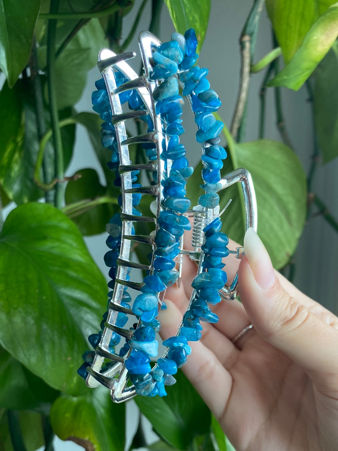 Blue Apatite Large Hair Clip