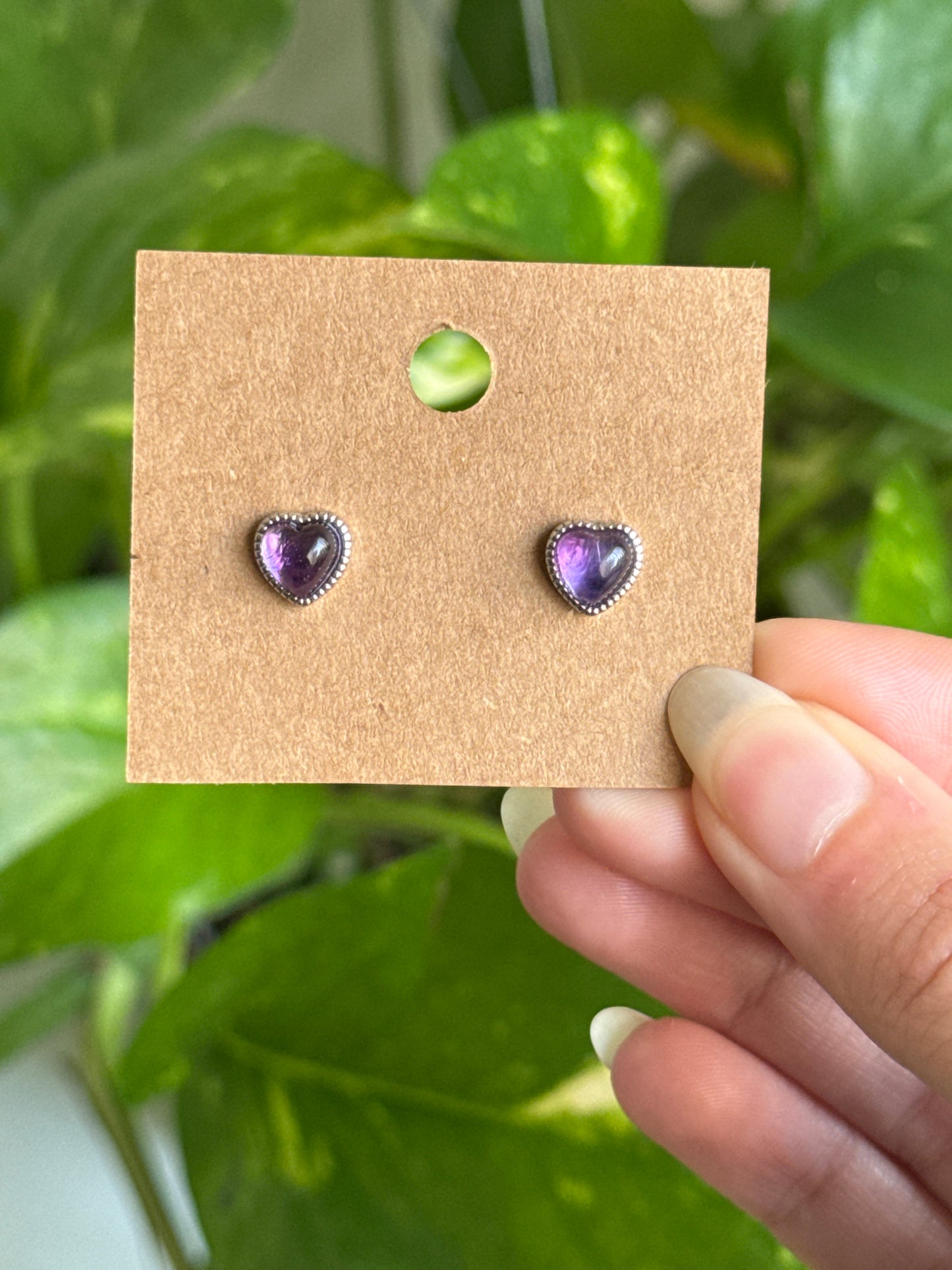 Amethyst Heart earrings
