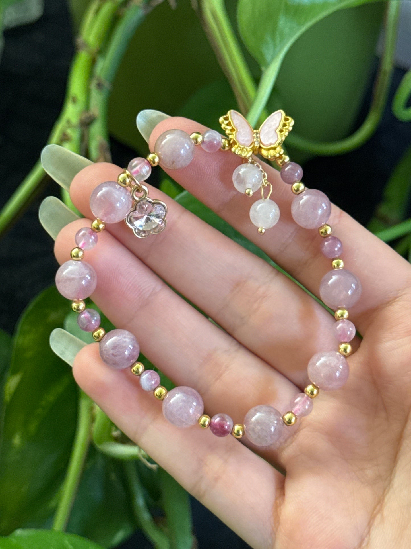 Lavender Rose Quartz Bracelet
