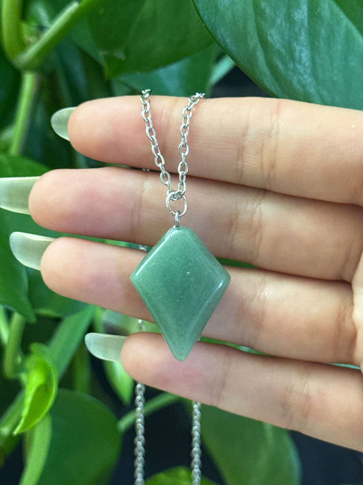 Green Aventurine Diamond Necklace