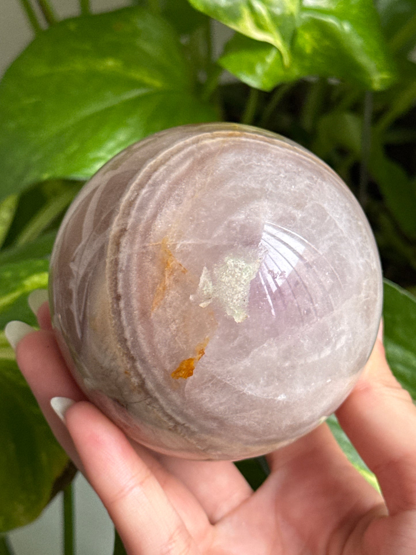 Unique Banded Amethyst & Agate Sphere 78mm