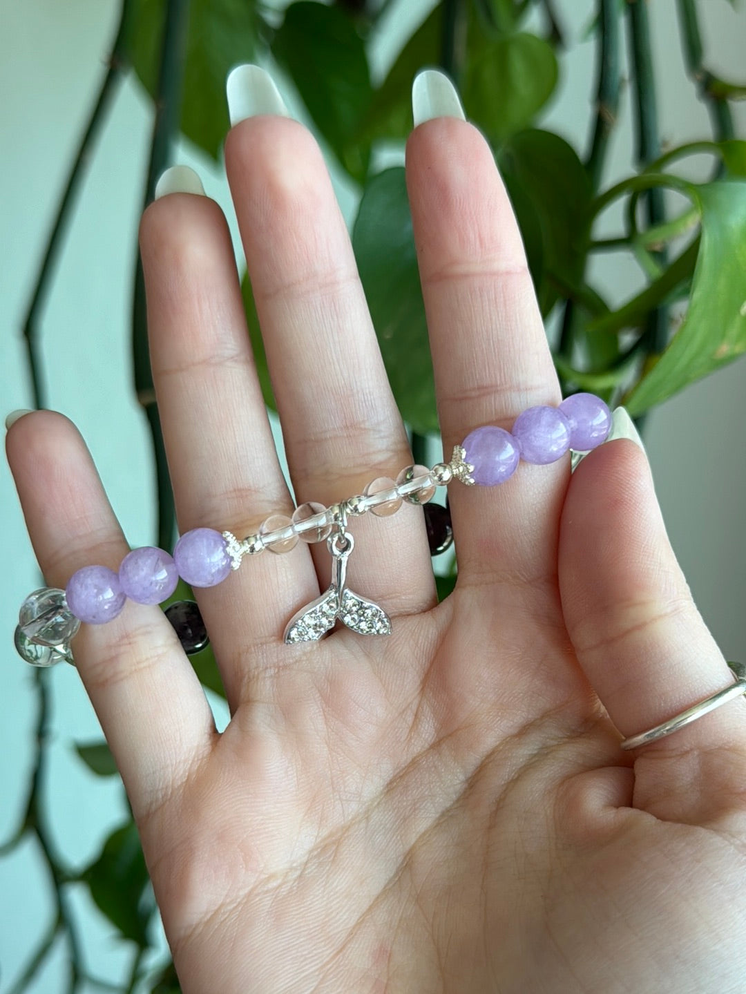 Lavender Amethyst & Amethyst & Clear Quartz Mermaid Bracelet