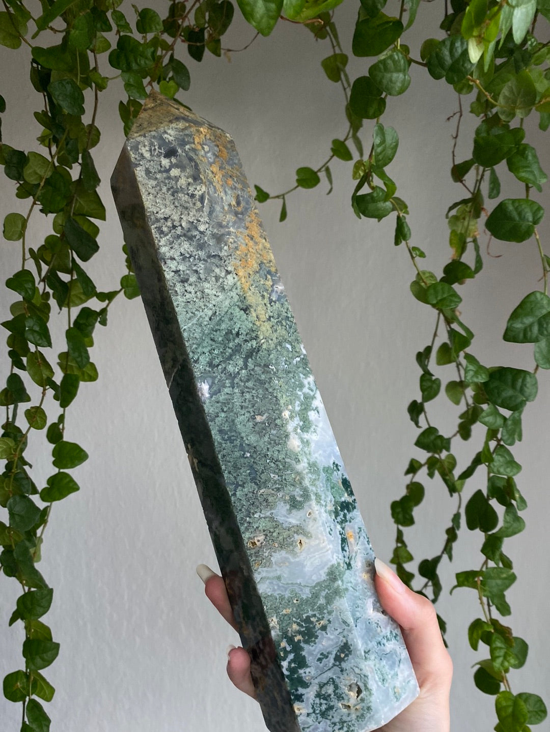 XXL Chunk Moss Agate Tower (12.5” & 4.2lbs)