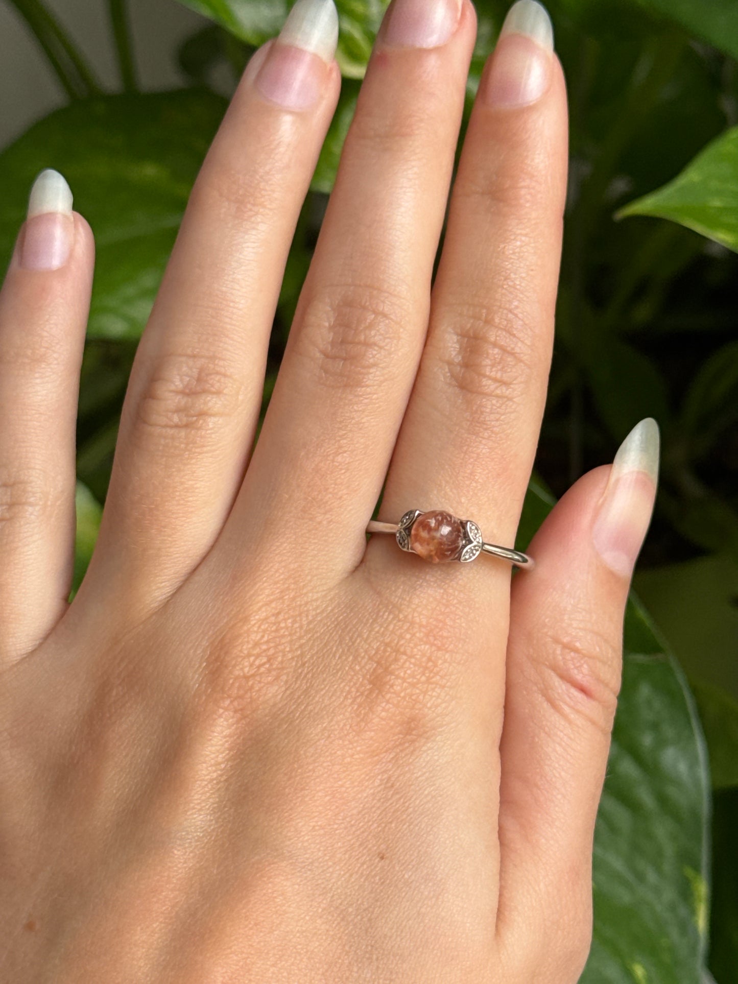 Red Garden Quartz Adjustable Ring