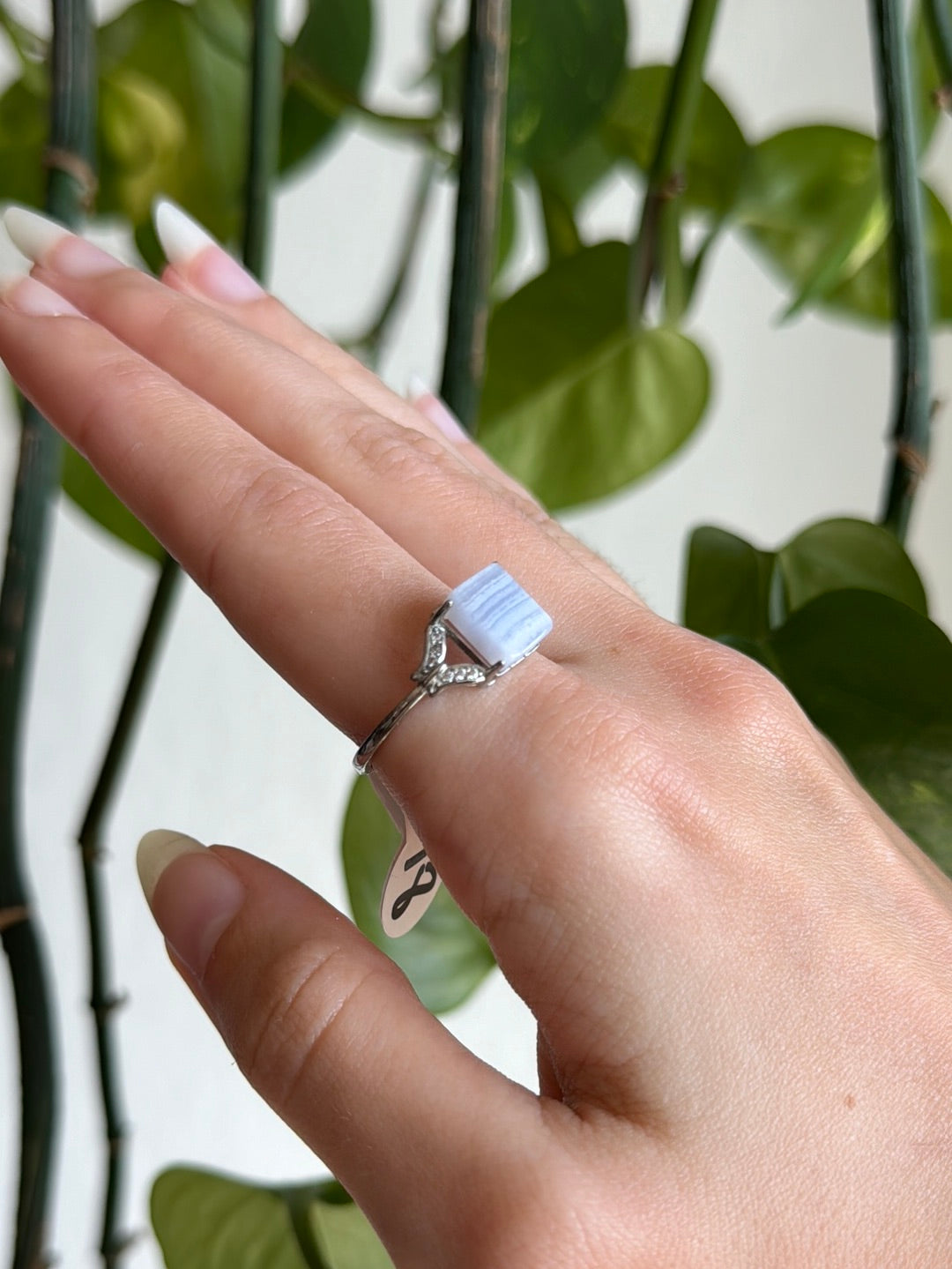 Blue Lace Agate Adjustable Ring