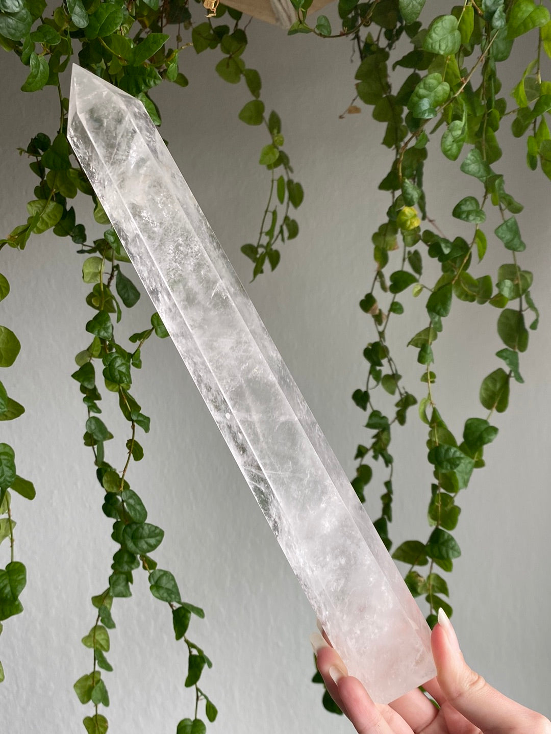 XXL 11” Clear Quartz Tower D With Golden Healer Inclusions
