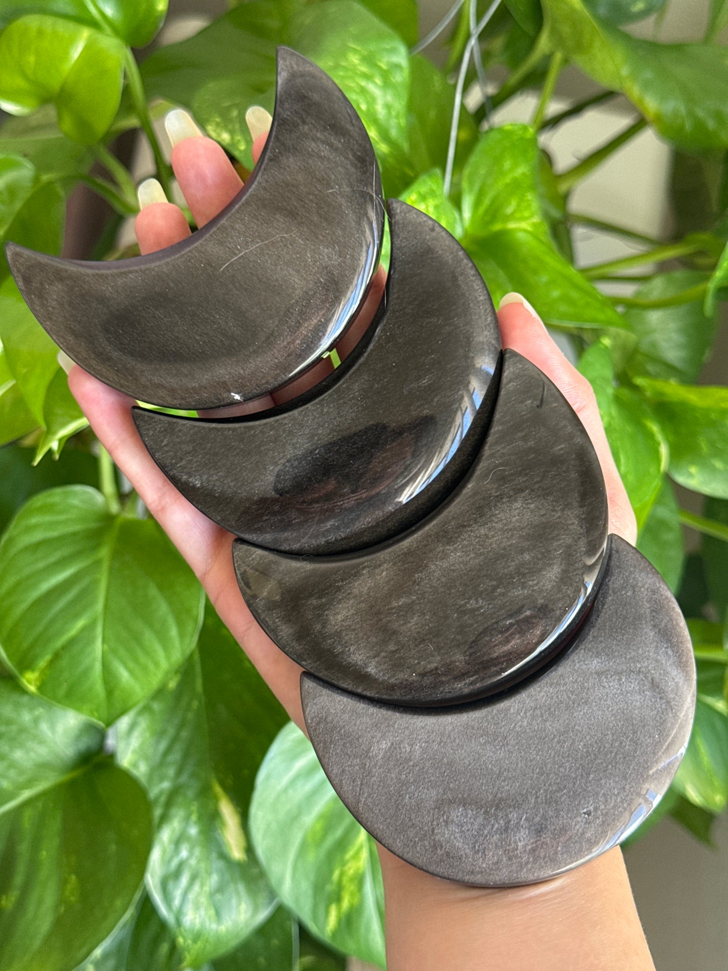 Silver Sheen Obsidian Moon
