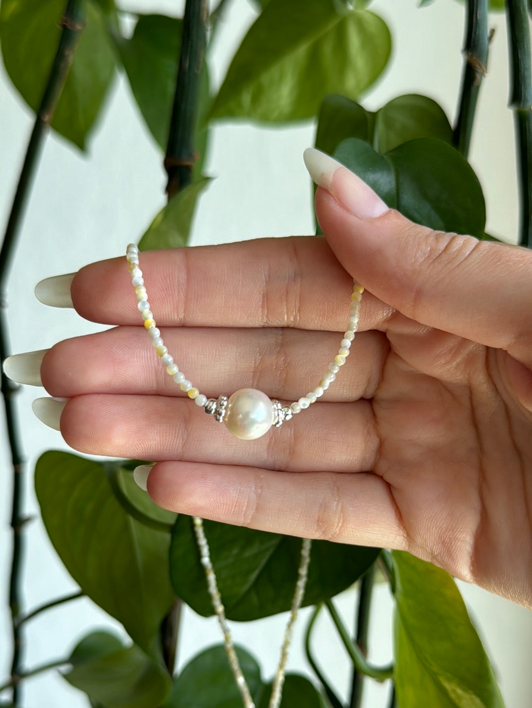 Shell & Pearl Beaded Necklace