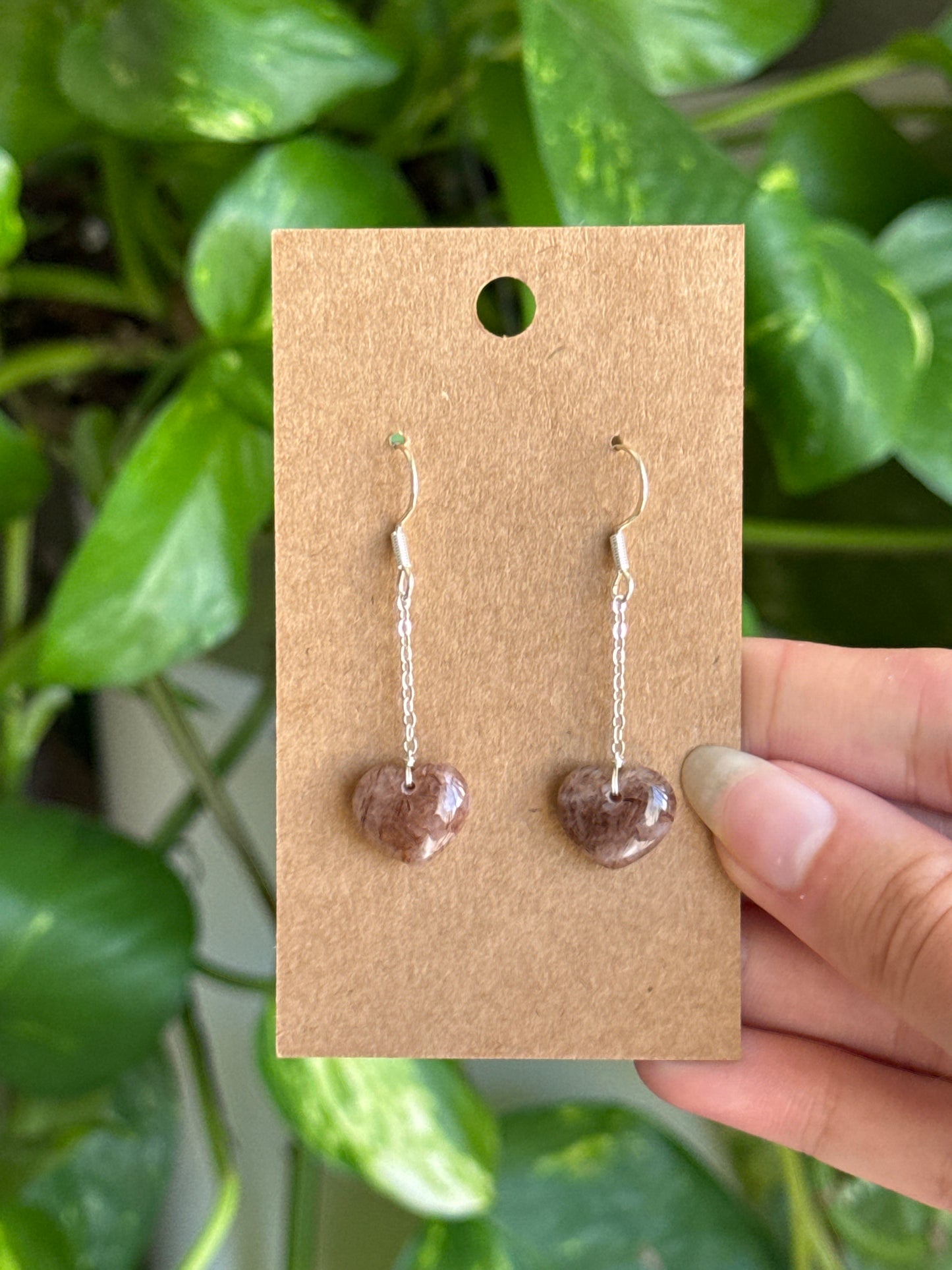 Copper Rutile Heart Earrings | You Pick
