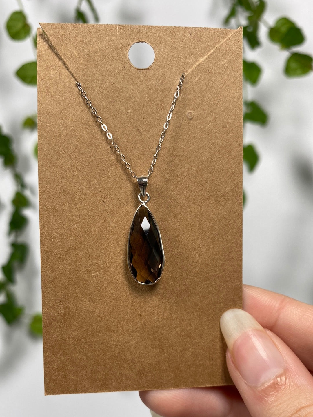 Smokey Quartz 925 Necklace