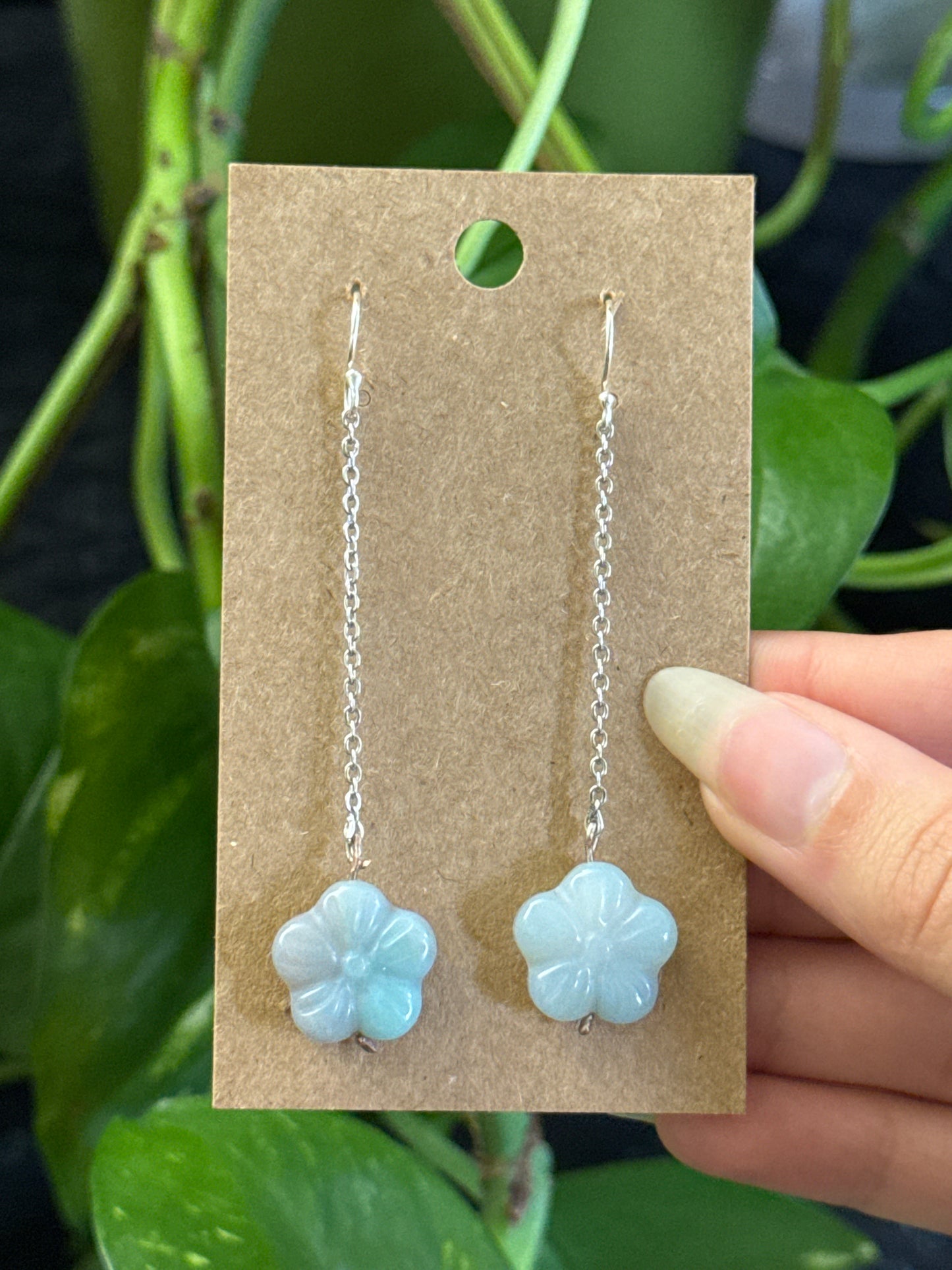 Pastel Blue Candy Agate Earrings