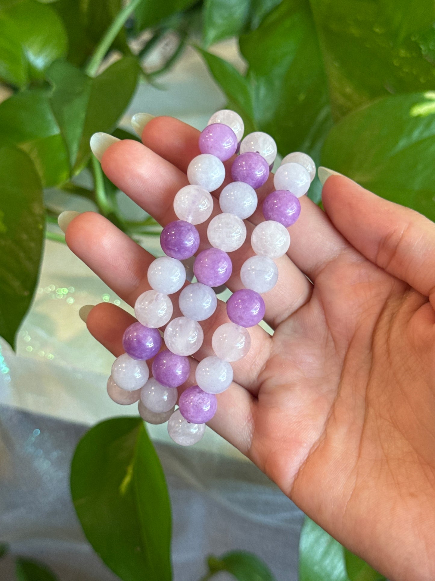 Rose Quartz and Purple Quartz Bracelet