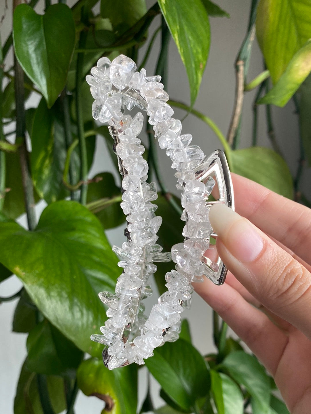 Clear Quartz Large Hair Clip