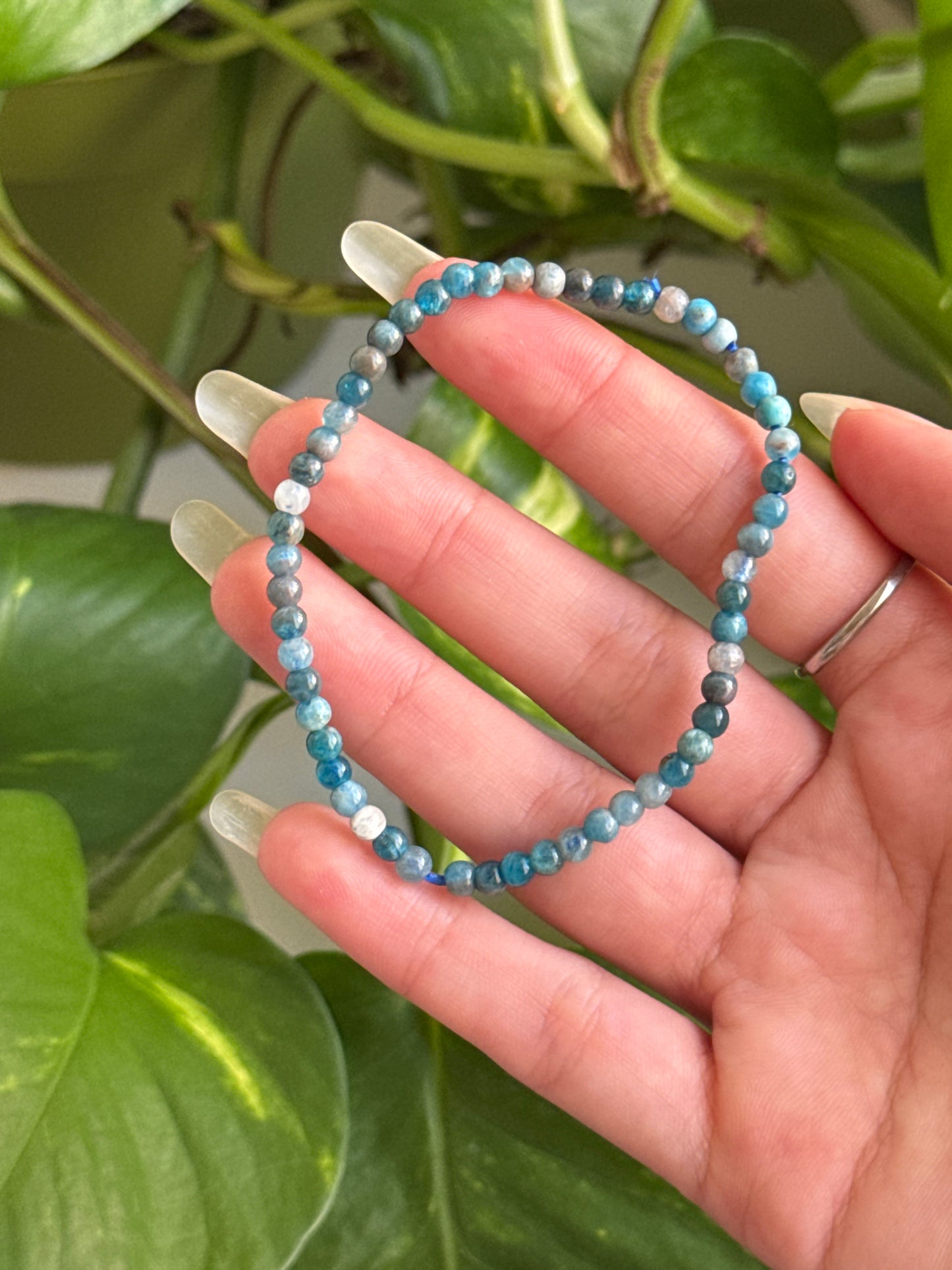 Blue Apatite Dainty Bracelet