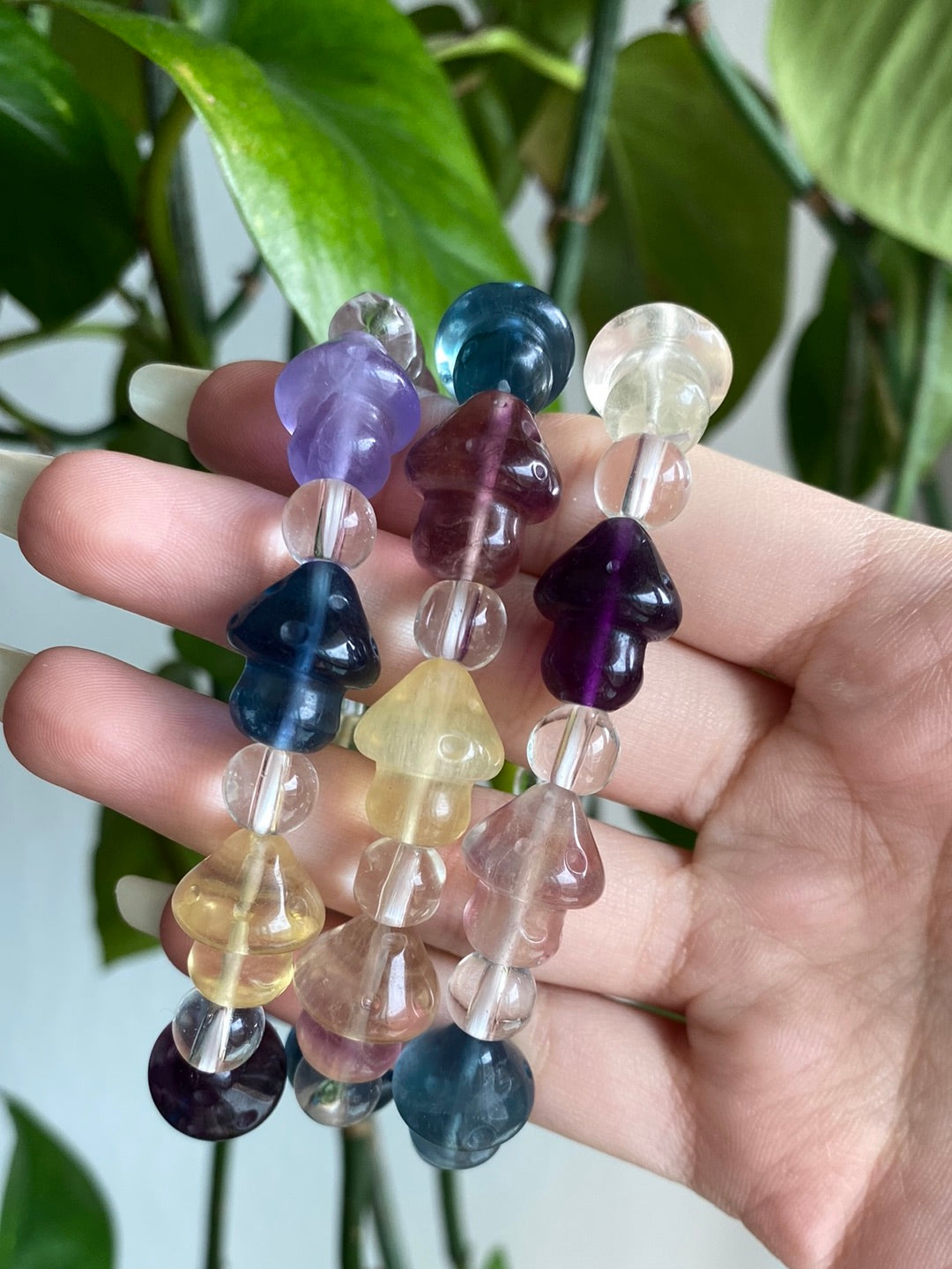 Fluorite Mushroom Bracelet