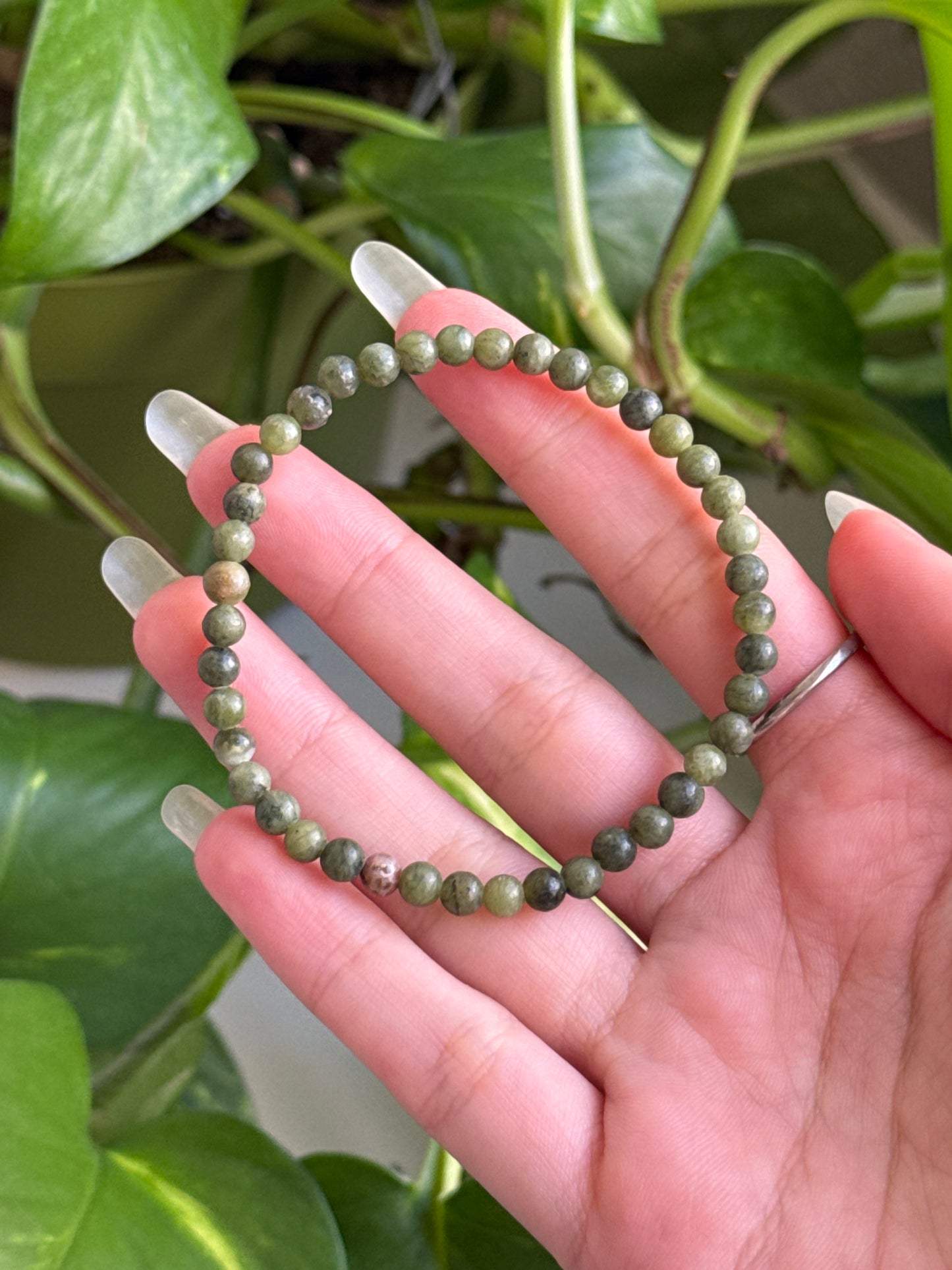 Green Jasper Dainty Bracelet