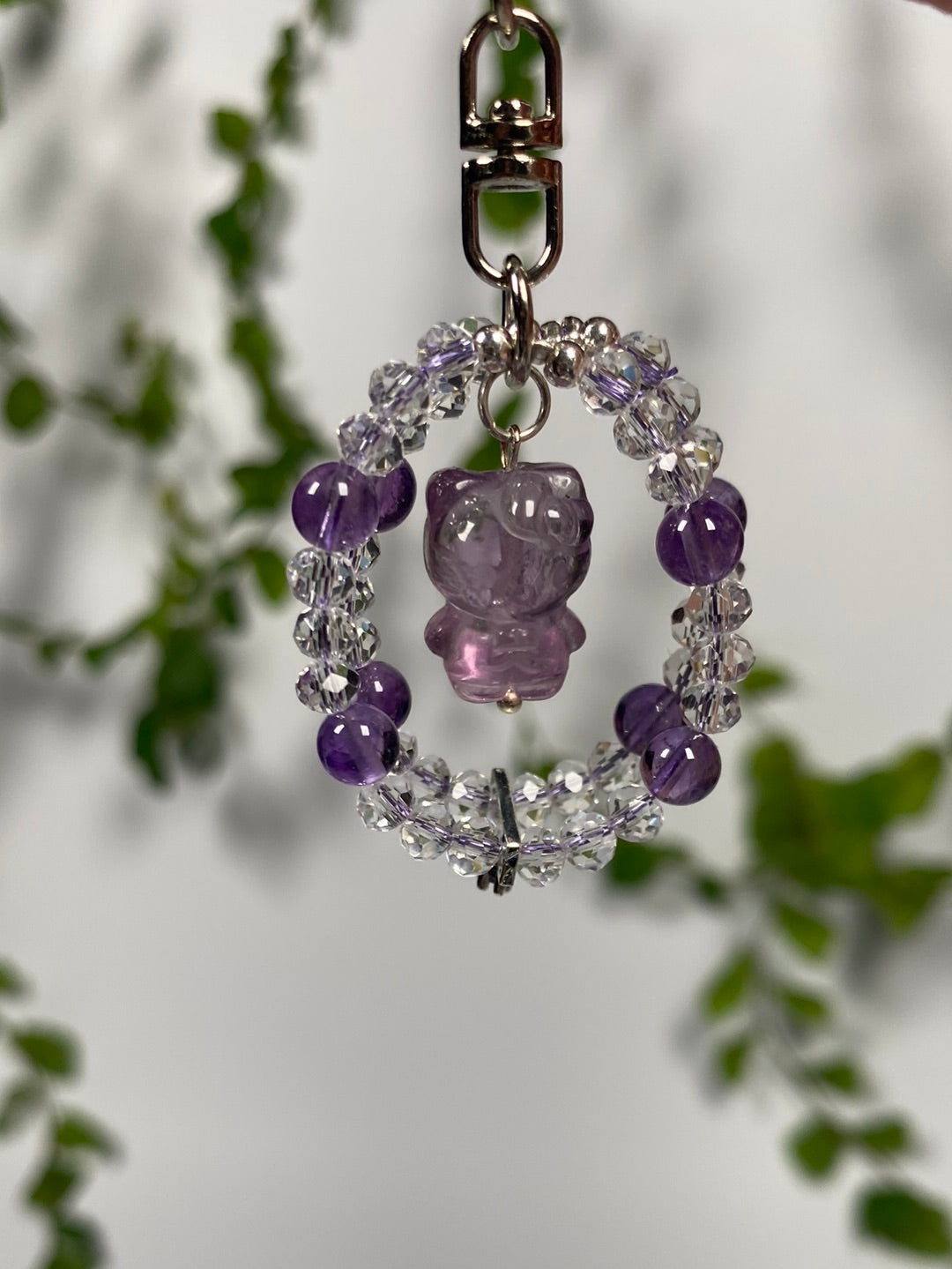 Amethyst Hello Kitty Keychain
