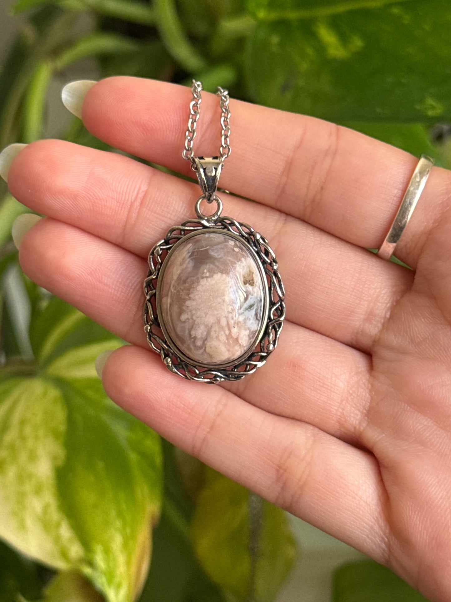 Green Flower Agate Necklace | You Pick