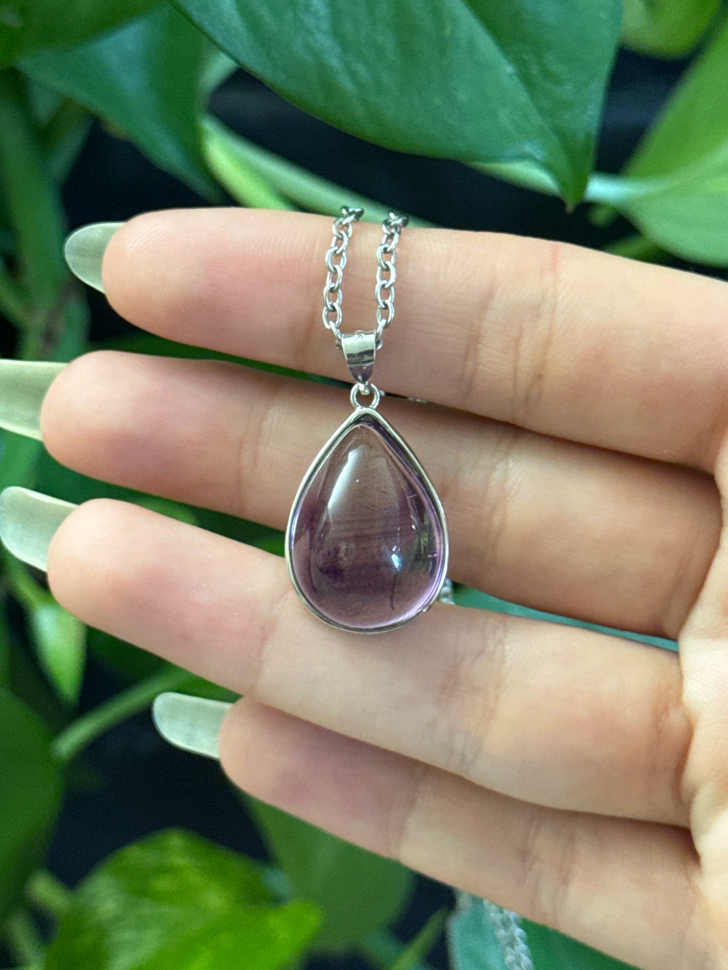 Fluorite Teardrop Necklace